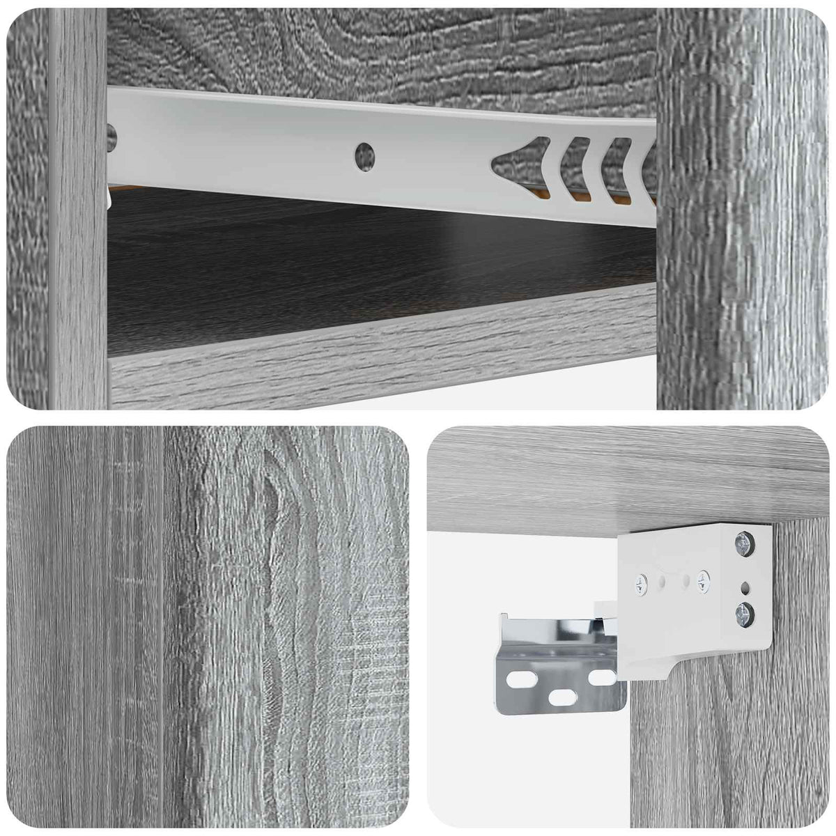 Stolna montirana na zid Siva sonoma 59 x 34,5 x 17 cm