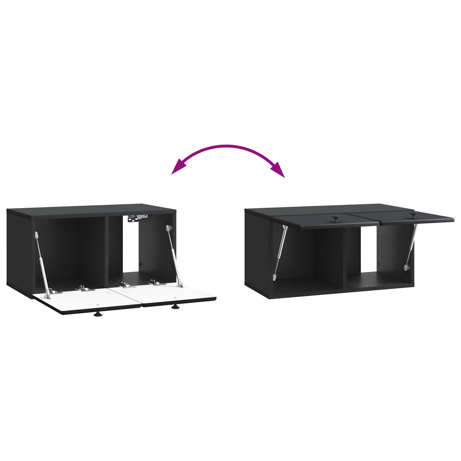 TV ormar za zid 59,5 x 31 x 30 cm Crna Konstruirano drvo Zidne