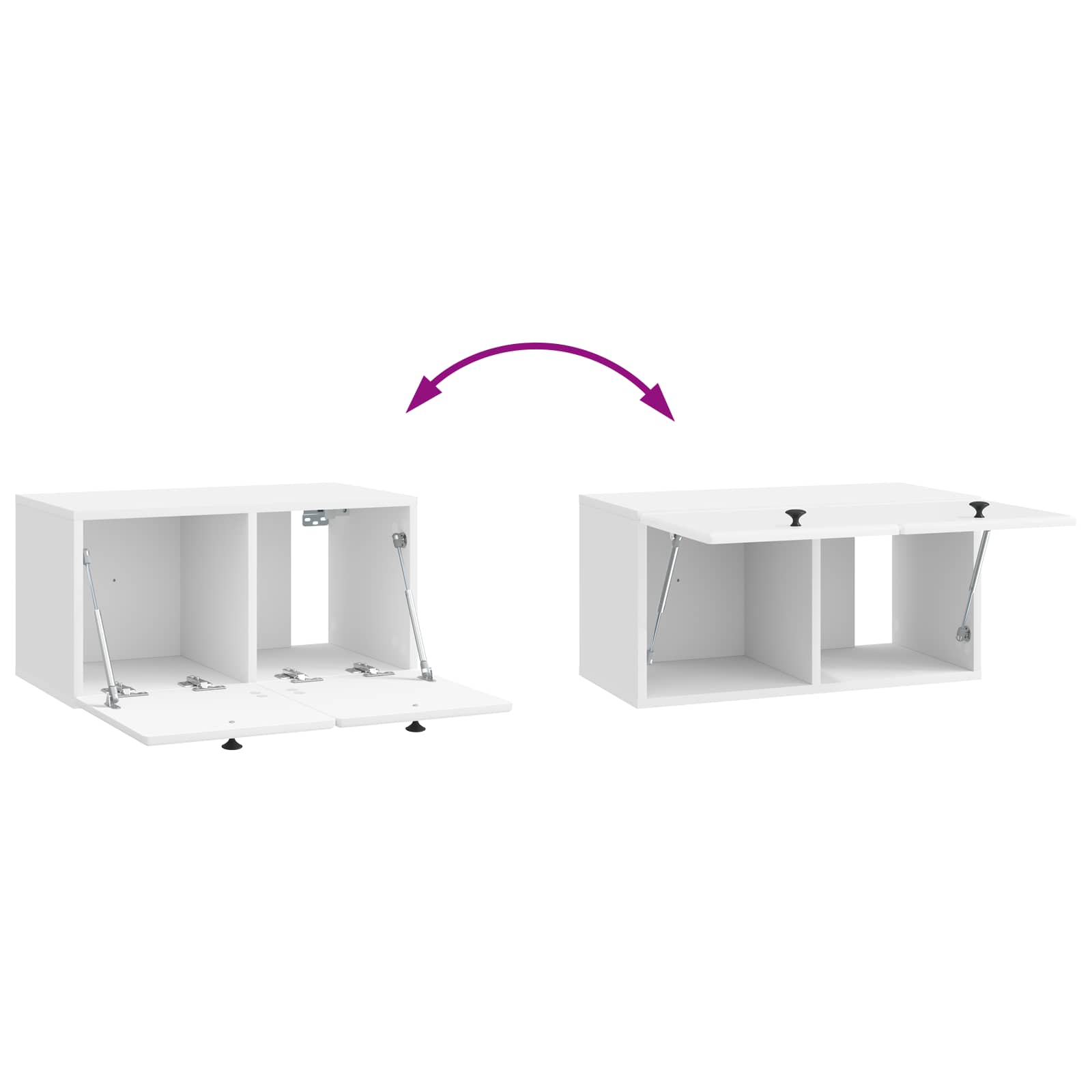 TV ormar za zid 59,5 x 31 x 30 cm Bijela visokog sjaja