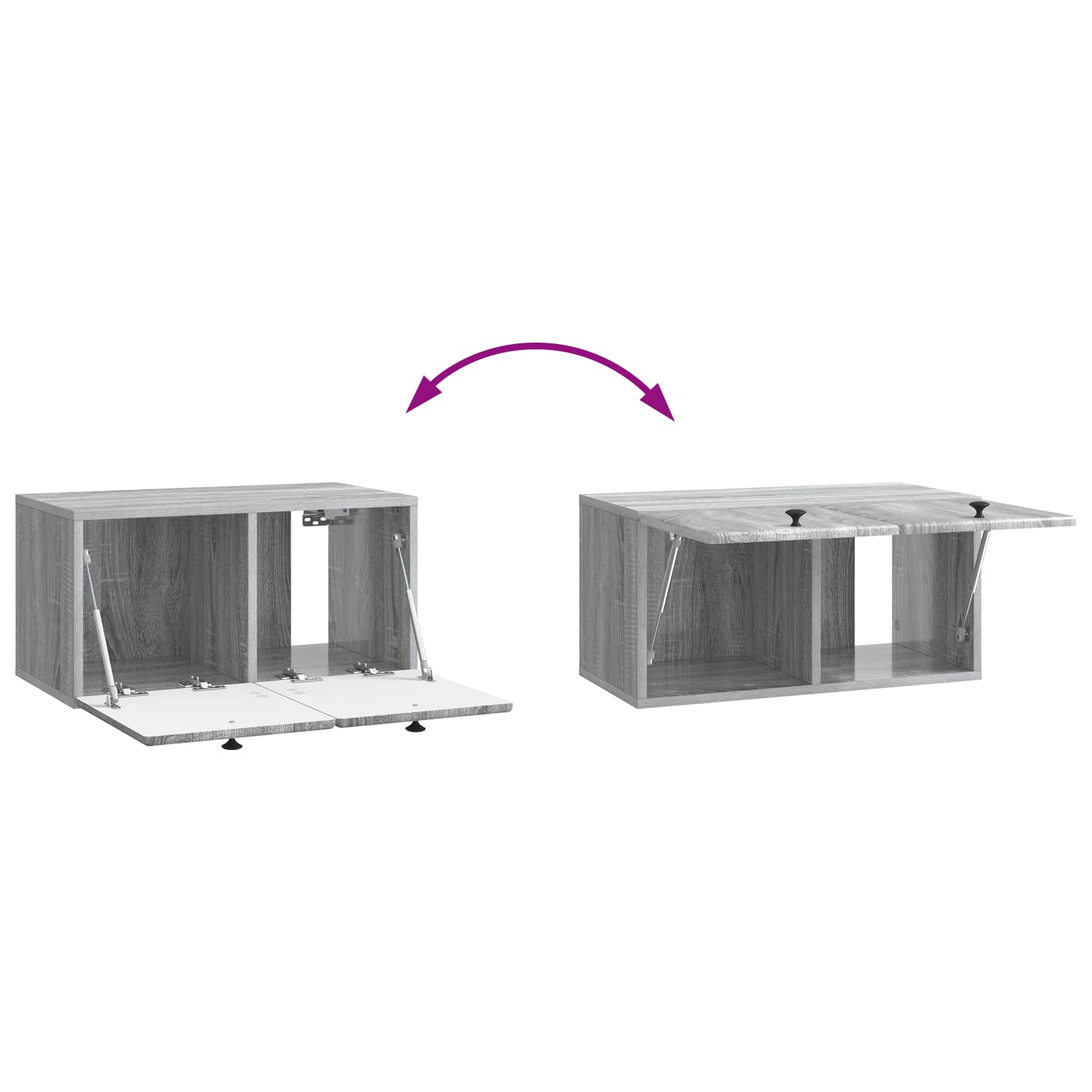 TV ormar za zid 59,5 x 31 x 30 cm Siva Sonoma Konstruirano drvo
