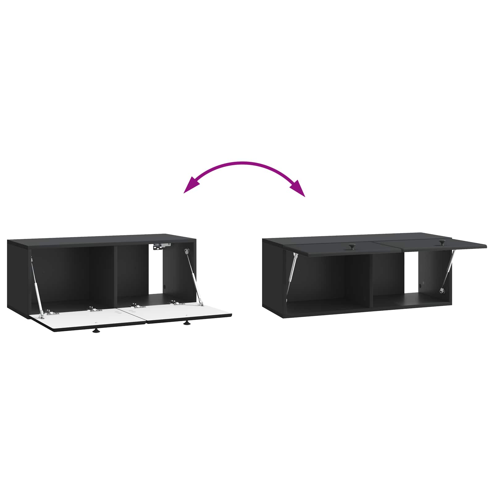 TV ormar za zid 78,5 x 31 x 30 cm Crna Konstruirano drvo Zidne