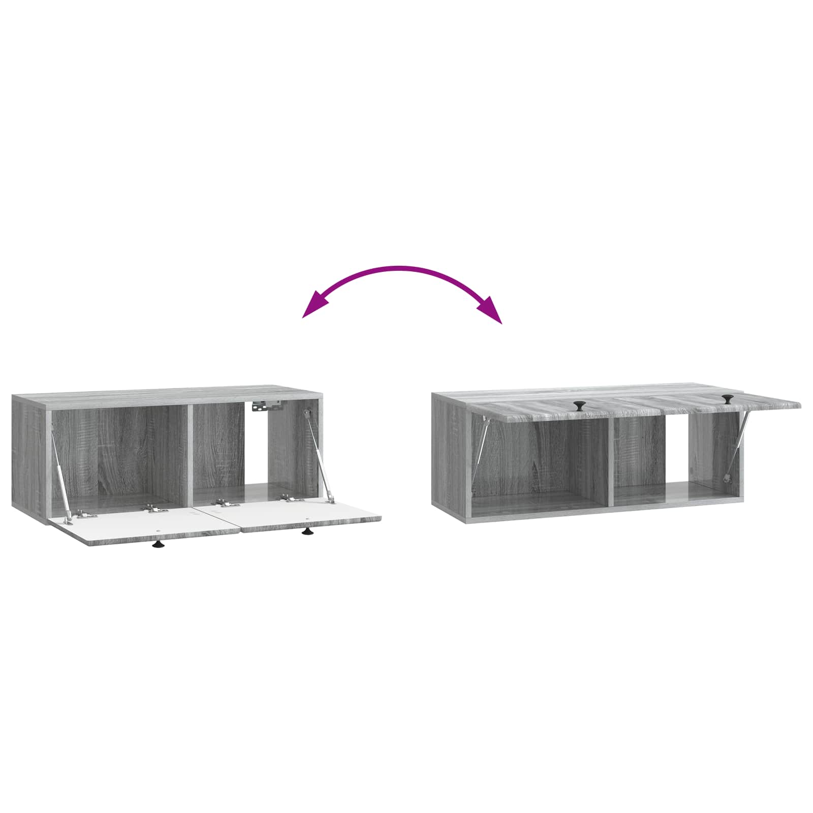 TV ormar za zid 78,5 x 31 x 30 cm Siva Sonoma Konstruirano drvo