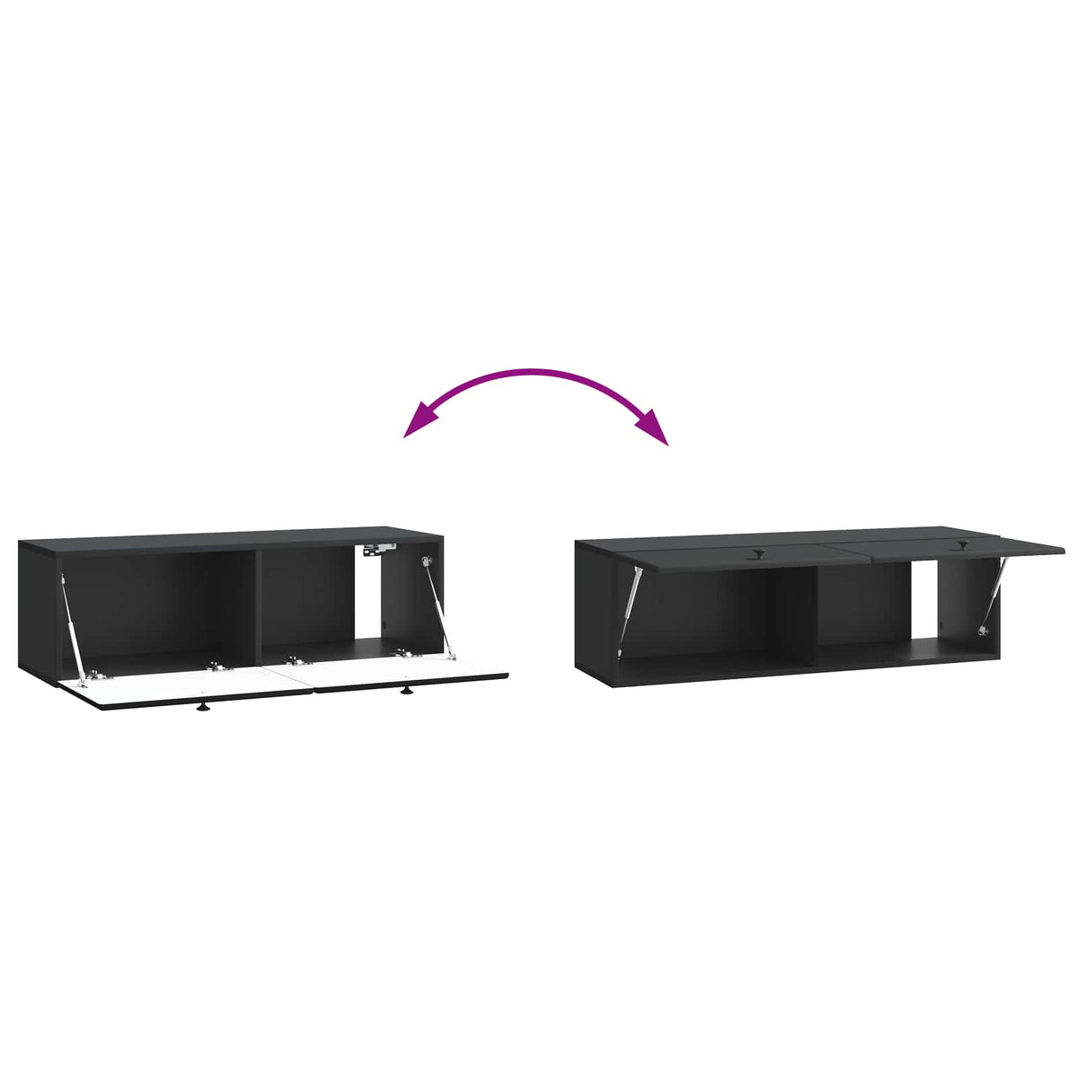 TV ormar za zid 98 x 31 x 30 cm Crna Konstruirano drvo Zidne