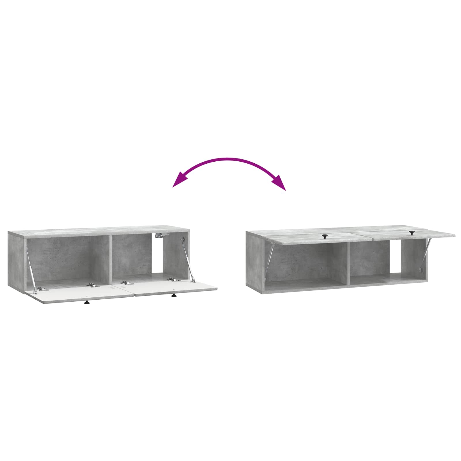 TV ormar za zid 98 x 31 x 30 cm Betonska siva Konstruirano drvo
