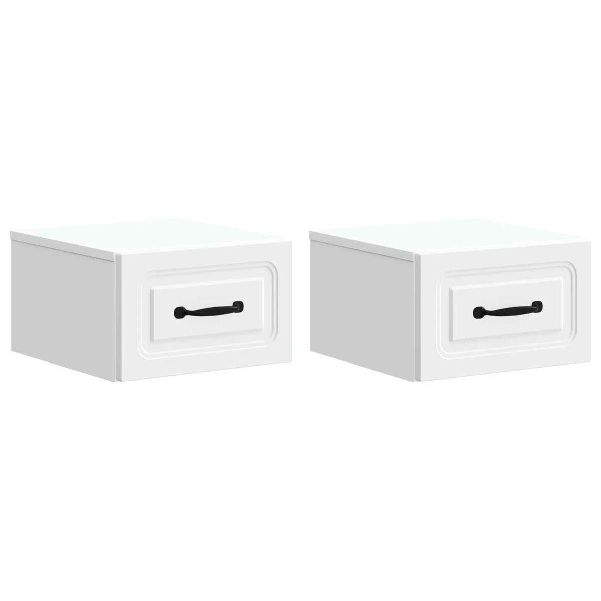 Noćni ormarić za montažu na zid 2 pcs Bijela 34,5 x 33 x 20 cm