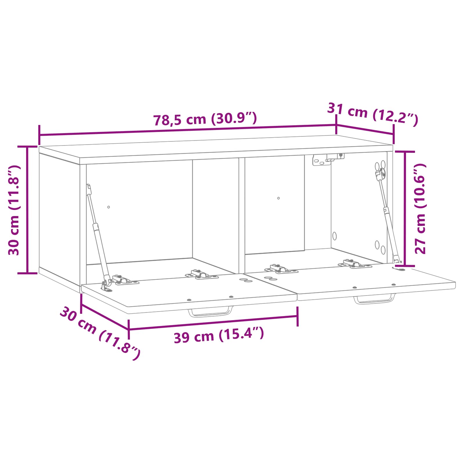 TV ormar za zid Zidne Hrast artisan 78,5 x 31 x 30 cm