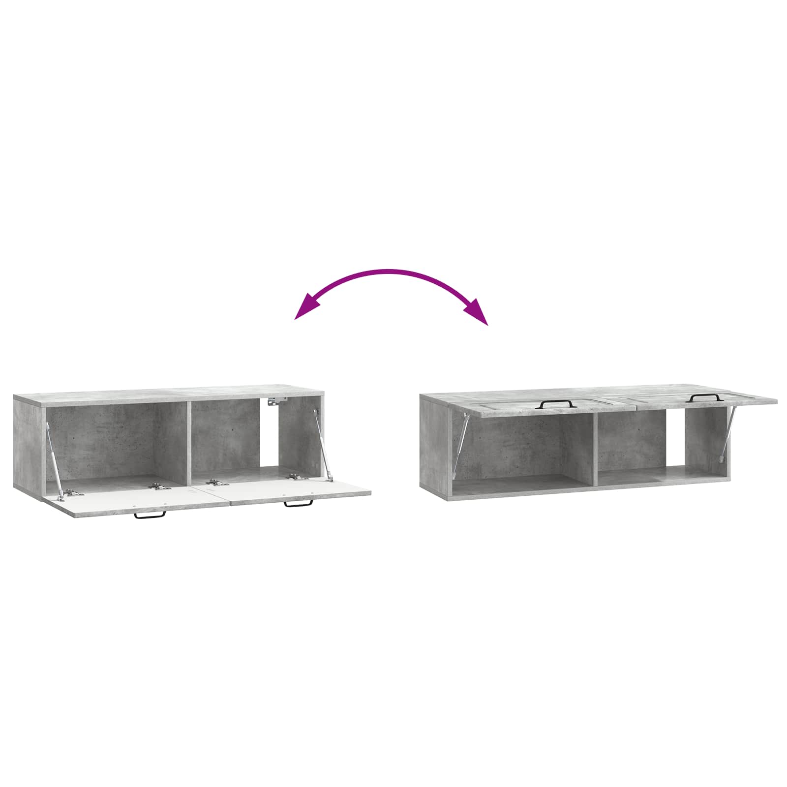 TV ormar za zid Betonska siva 98 x 31 x 30 cm Konstruirano drvo