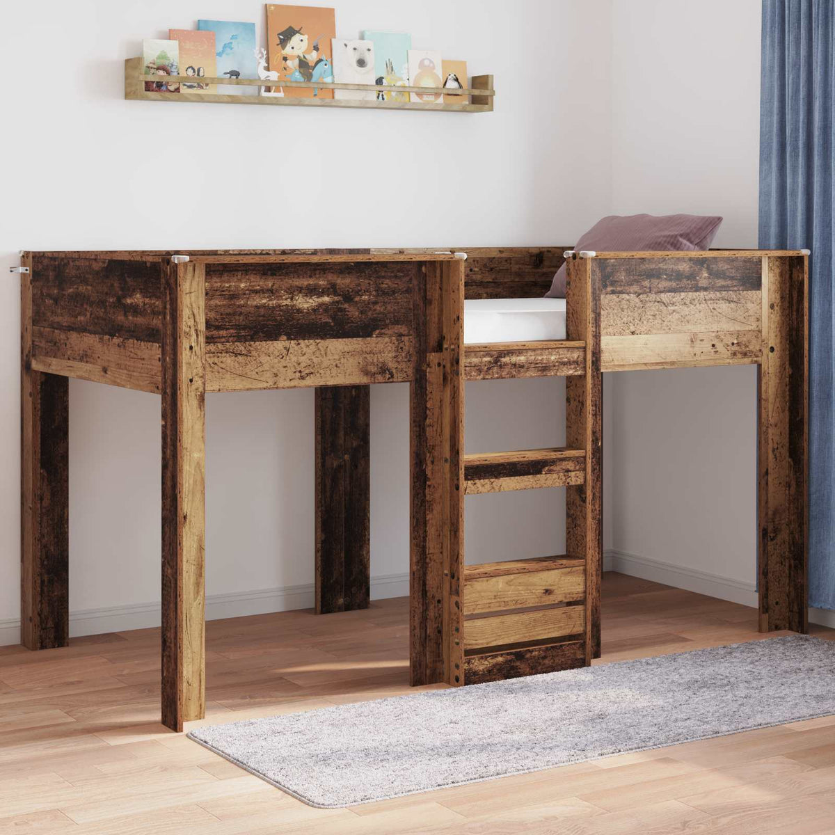Krevet na kat za djecu Staro drvo 90 x 190 cm Konstruirano drvo