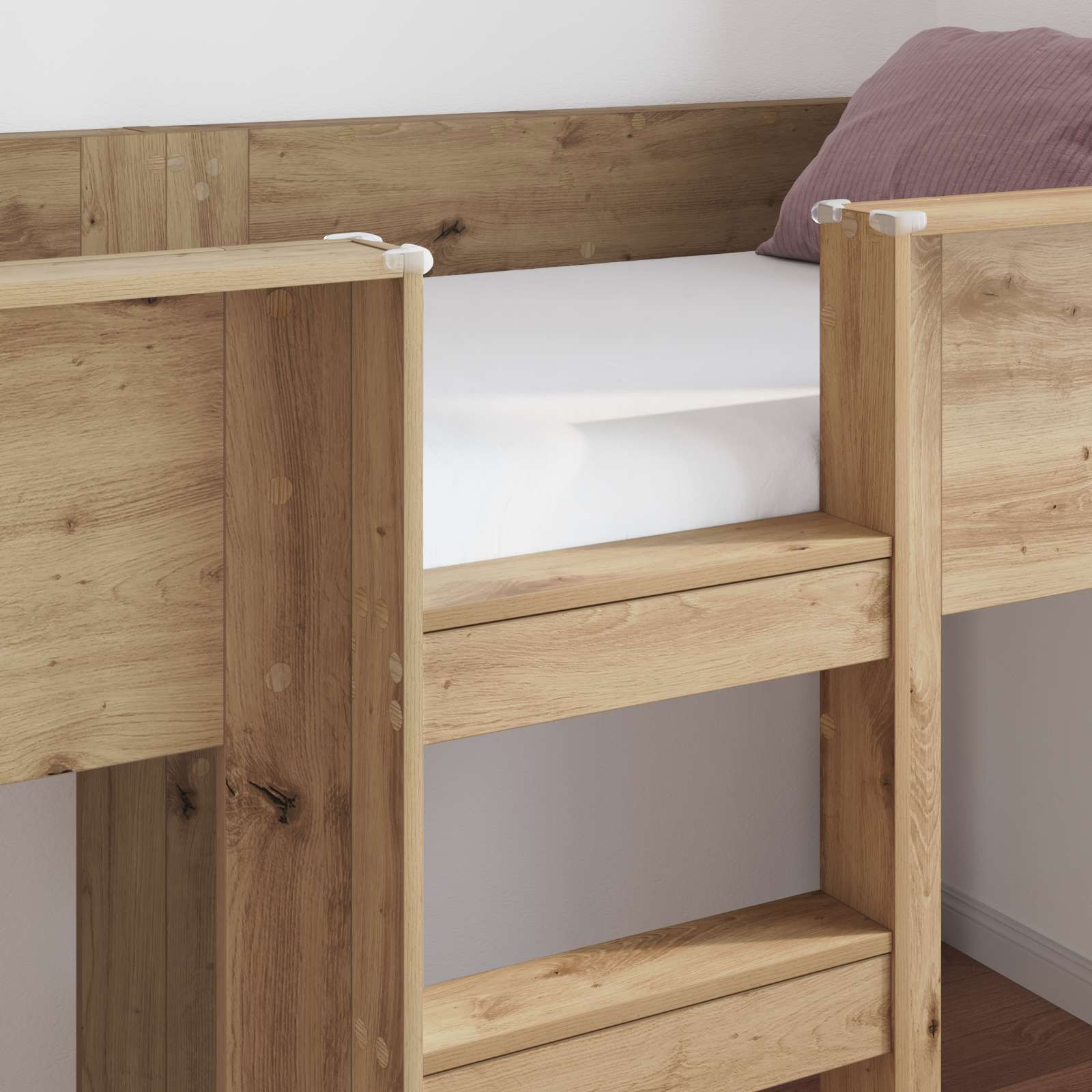 Krevet na kat za djecu s pohranom Umjetnički hrast 80 x 200 cm