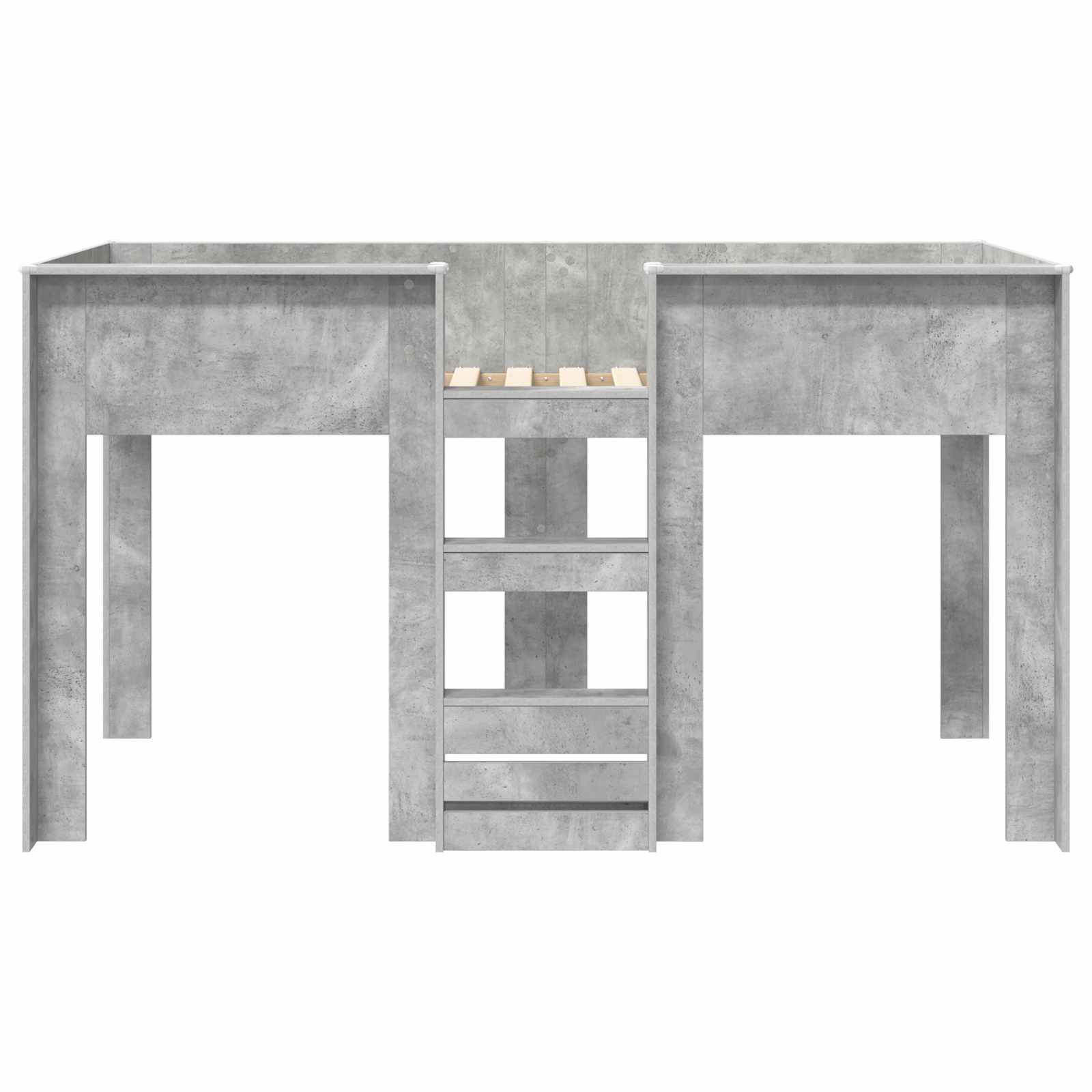 Krevet na kat za djecu s madracem Betonski sivi 100 x 200 cm