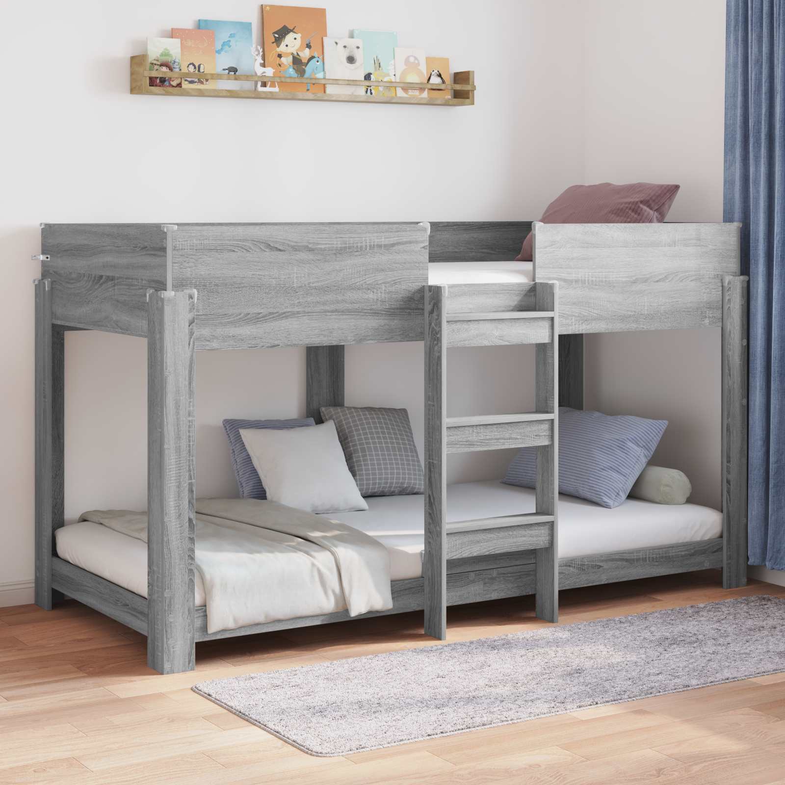 Krevet na kat za djecu Siva Sonoma 90 x 190 cm