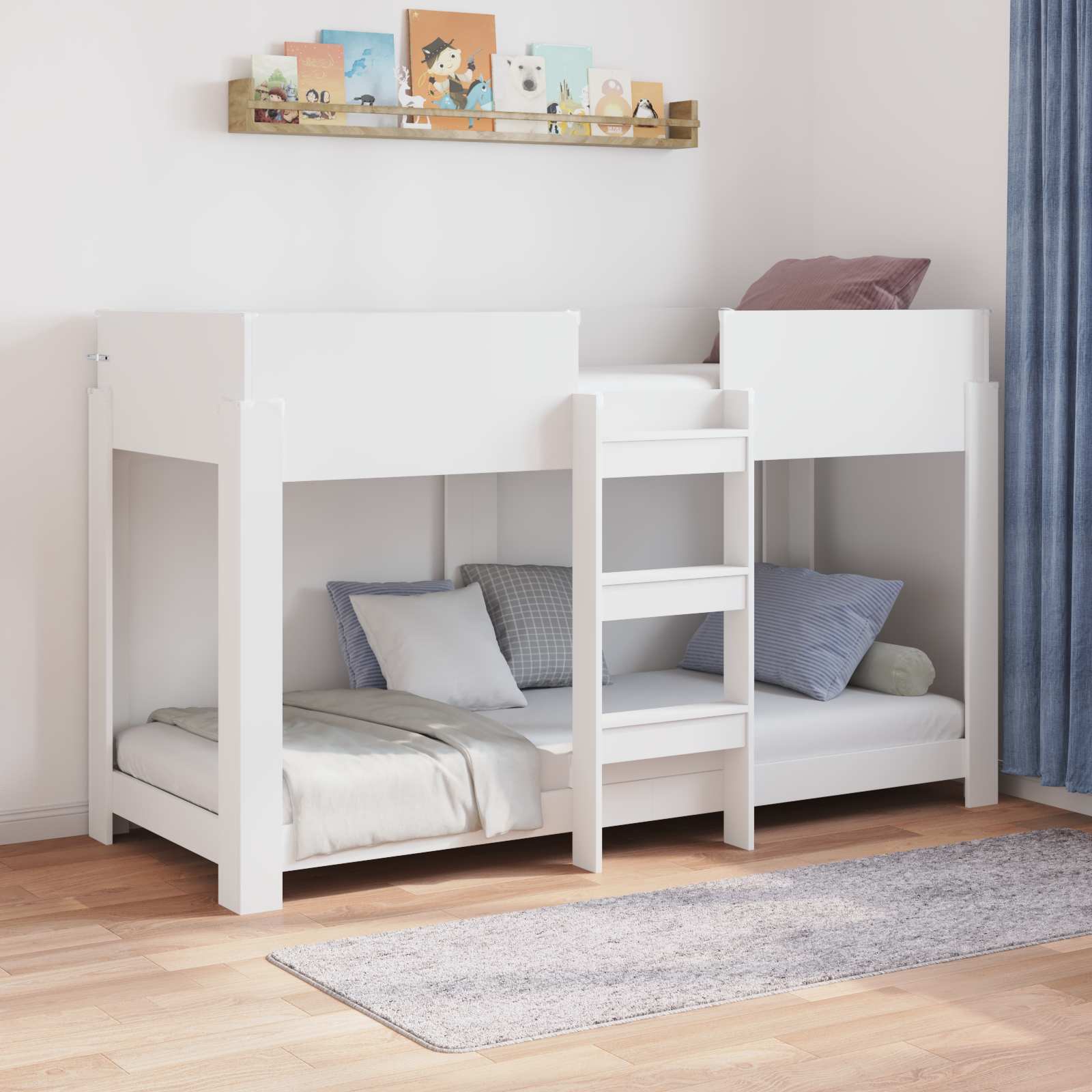 Krevet na kat za djecu Bijelo 75 x 190 cm Konstruirano drvo