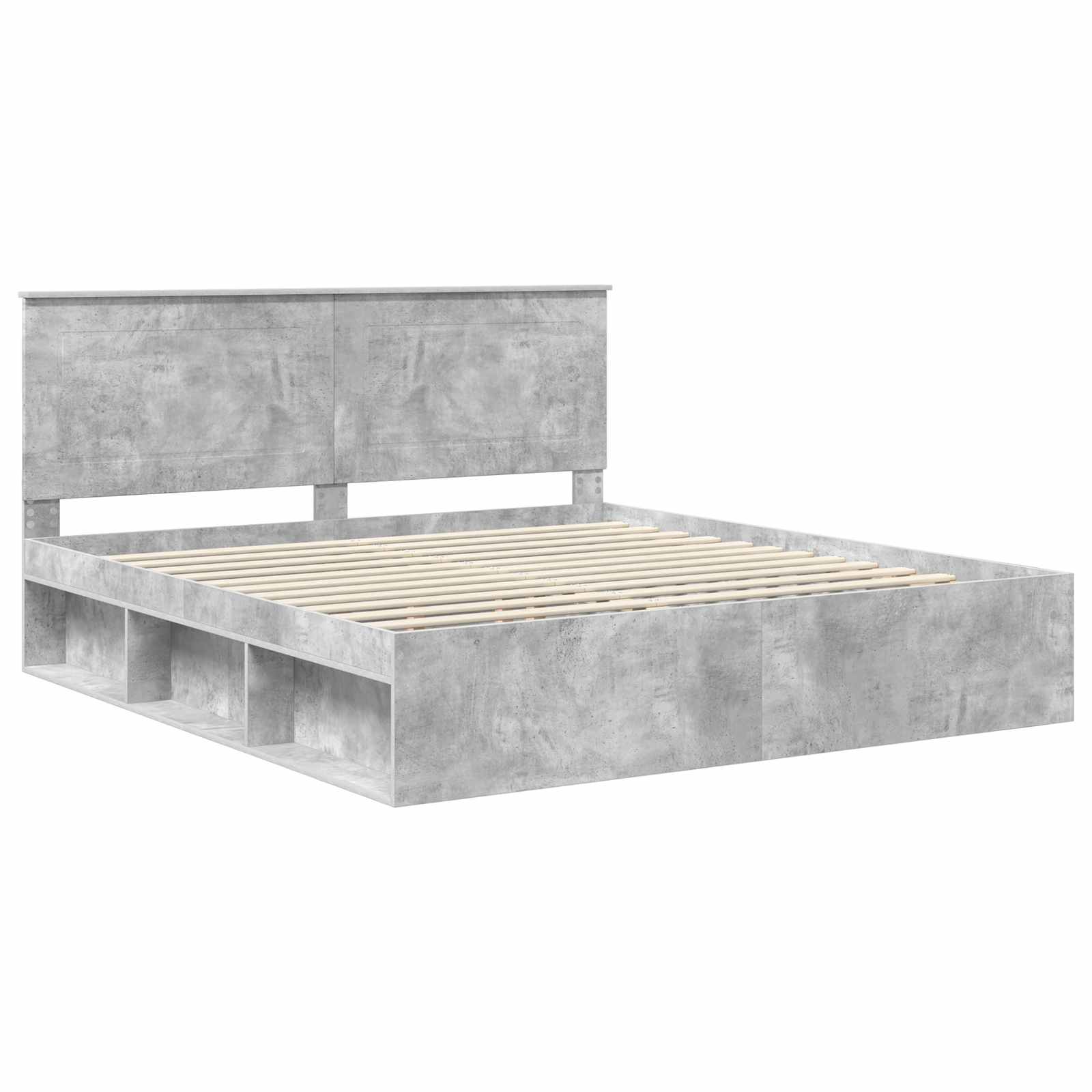 Krevetna konstrukcija Beton 180 x 200 cm Čvrsto borovo drvo