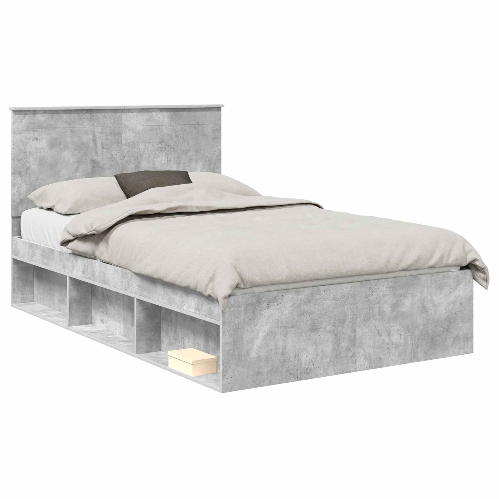 Krevetna konstrukcija Beton 120 x 190 cm Čvrsto borovo drvo