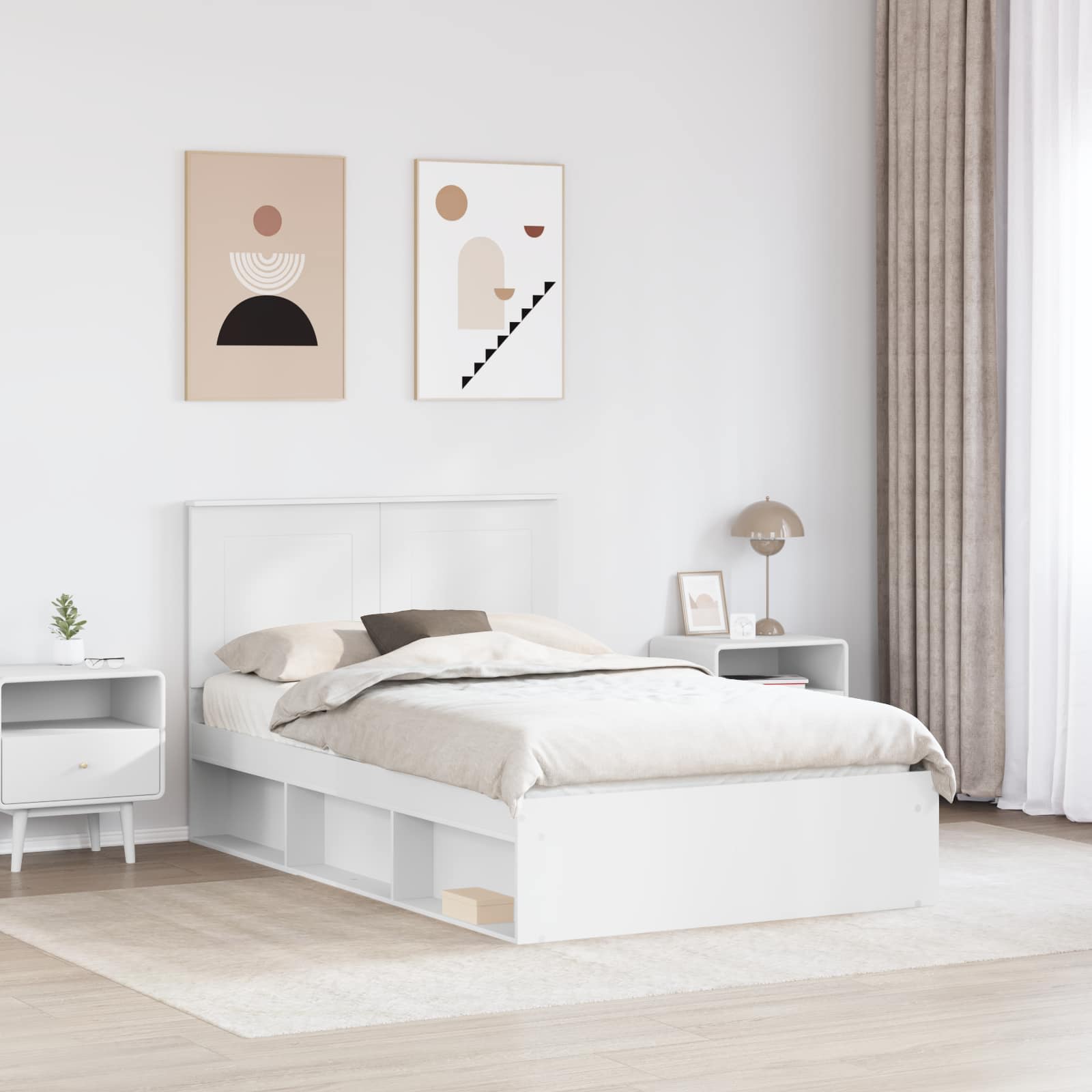 Krevetna konstrukcija Bijelo 120 x 200 cm Čvrsto borovo drvo