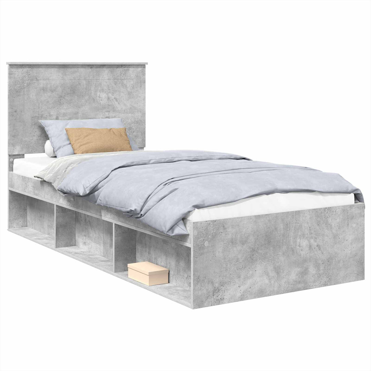 Krevetna konstrukcija Beton 90 x 200 cm Čvrsto borovo drvo