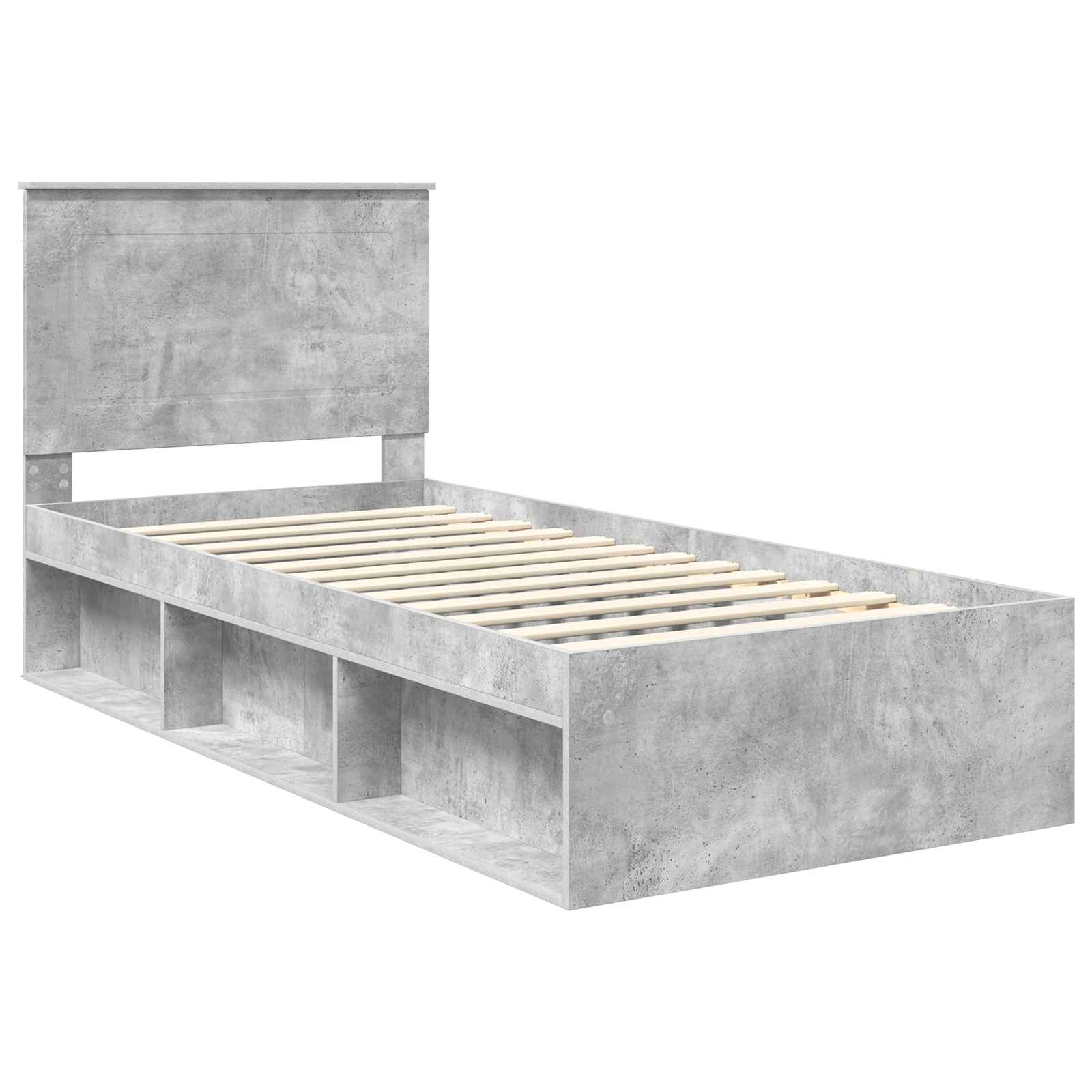 Krevetna konstrukcija Beton 90 x 200 cm Čvrsto borovo drvo