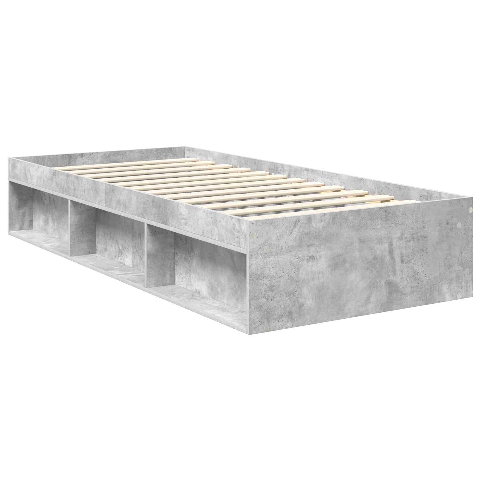 Krevetna konstrukcija Beton 90 x 200 cm Čvrsto borovo drvo