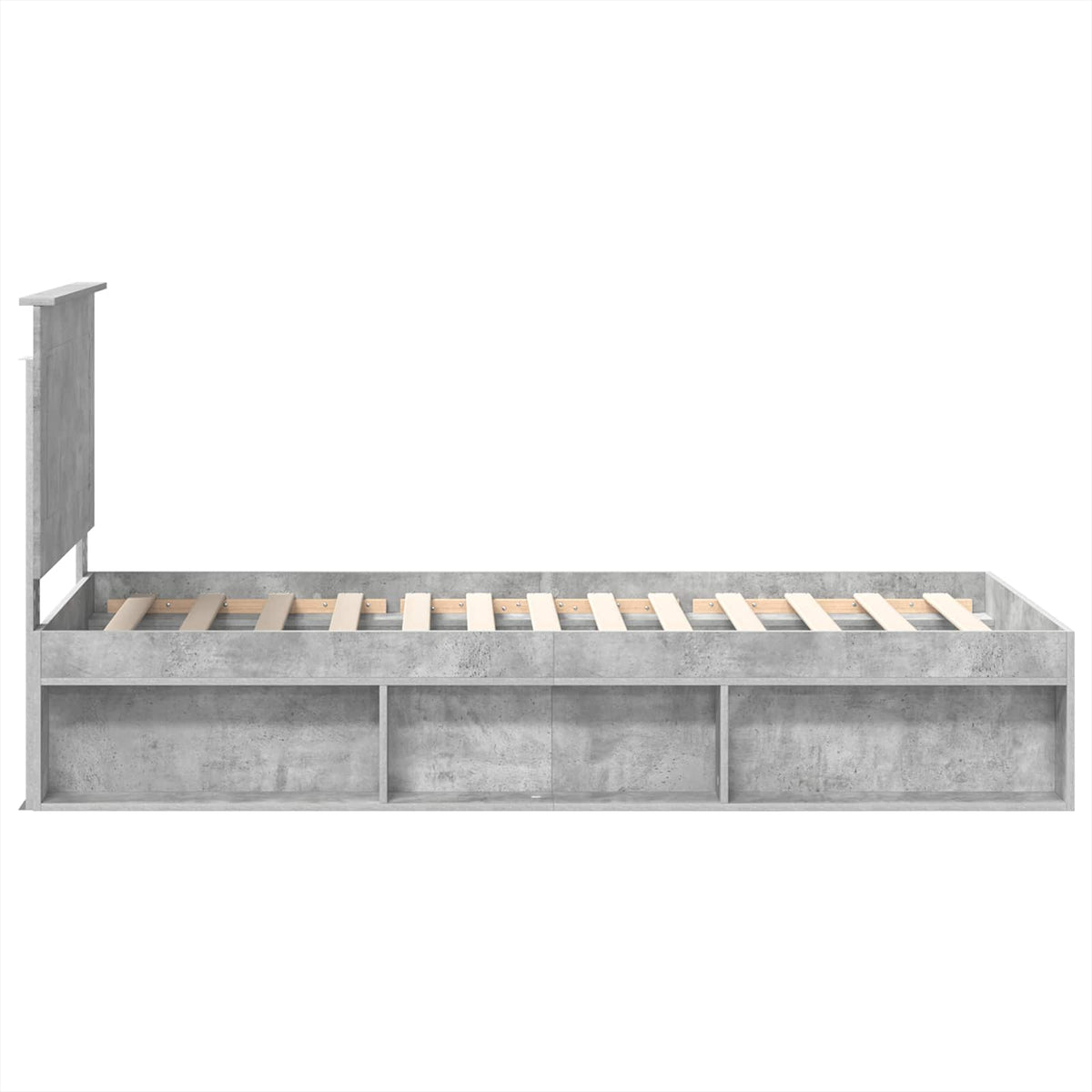 Krevetna konstrukcija s uzglavljem Betonska siva 75 x 190 cm