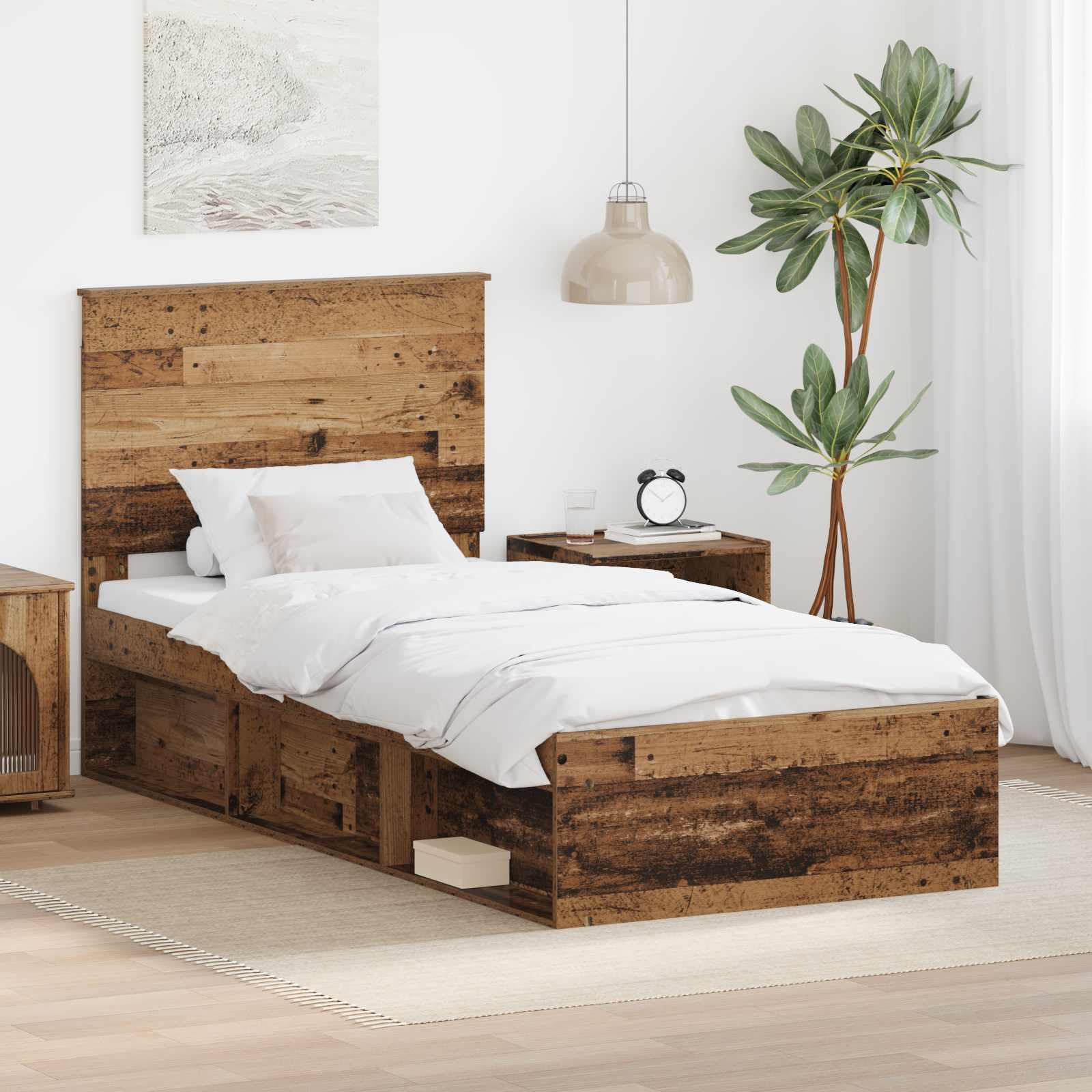 Krevetna konstrukcija Staro drvo 75 x 190 cm Čvrsto borovo drvo