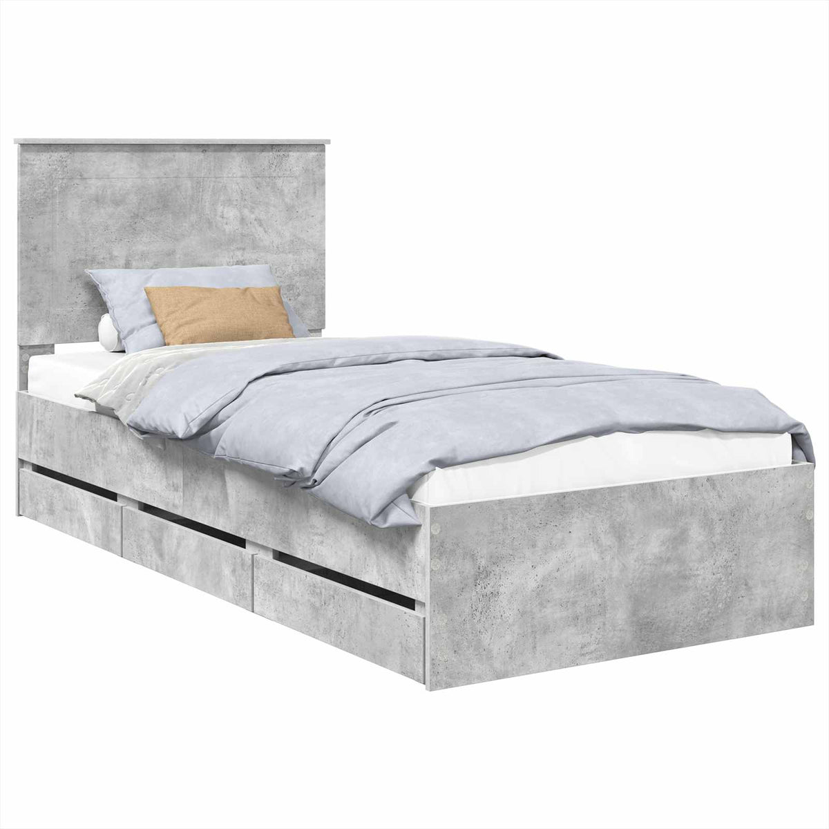 Krevetna konstrukcija s ladicama Betonski sivi 90 x 200 cm