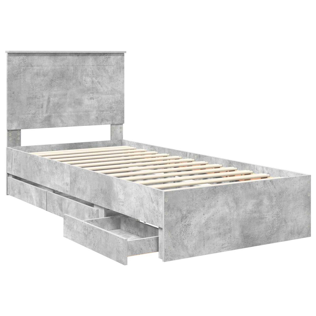 Krevetna konstrukcija s ladicama Betonski sivi 90 x 200 cm