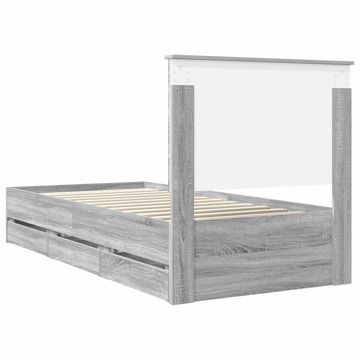 Krevetna konstrukcija Siva Sonoma 75 x 190 cm Inženjersko Drvo