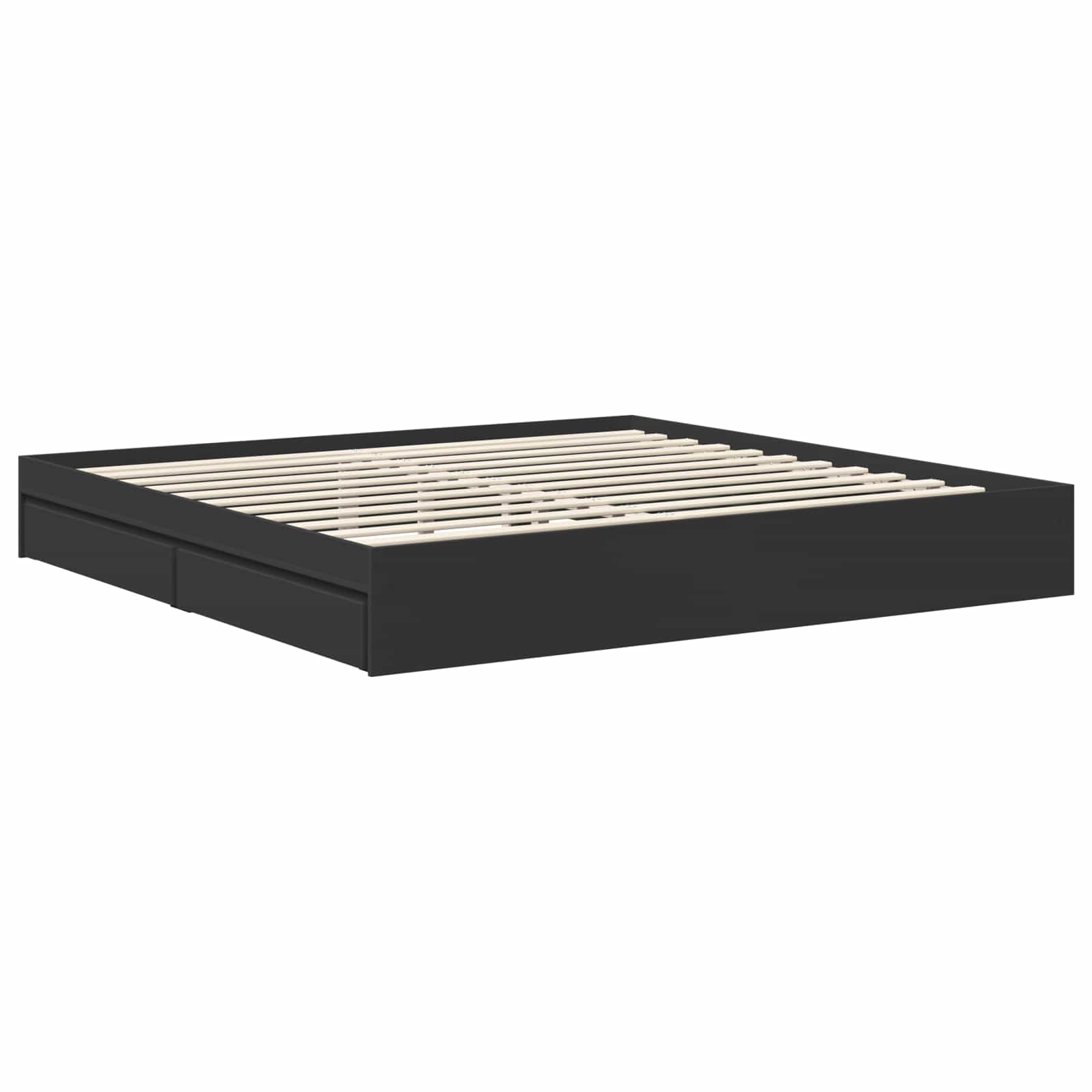 Krevet s od storage Crna 200 x 200 cm Konstruirano drvo