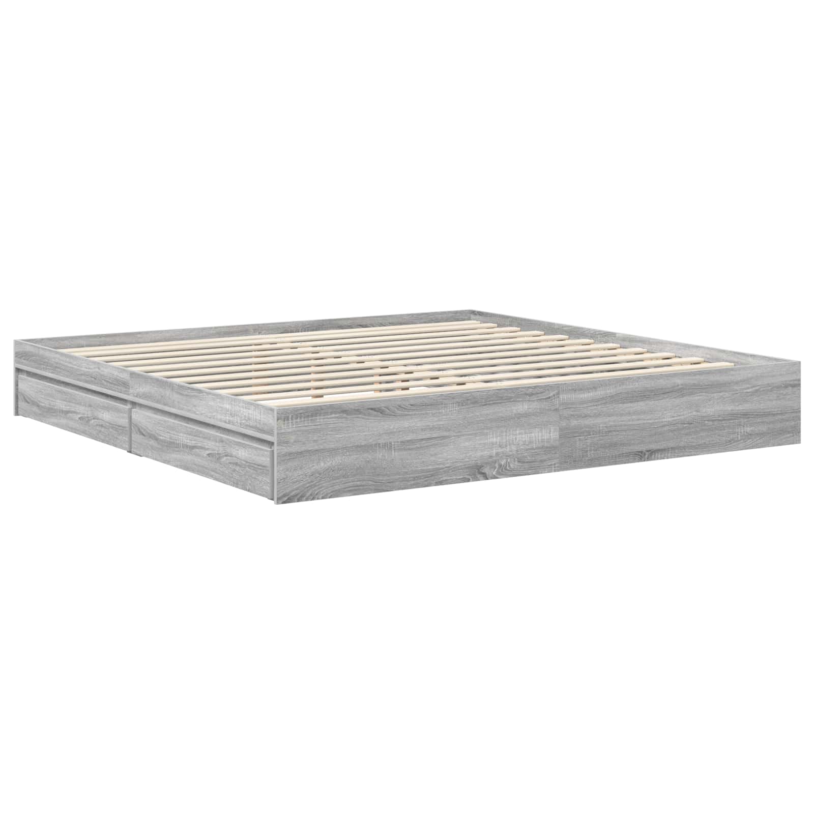 Krevet s od storage Siva Sonoma 200 x 200 cm Konstruirano drvo