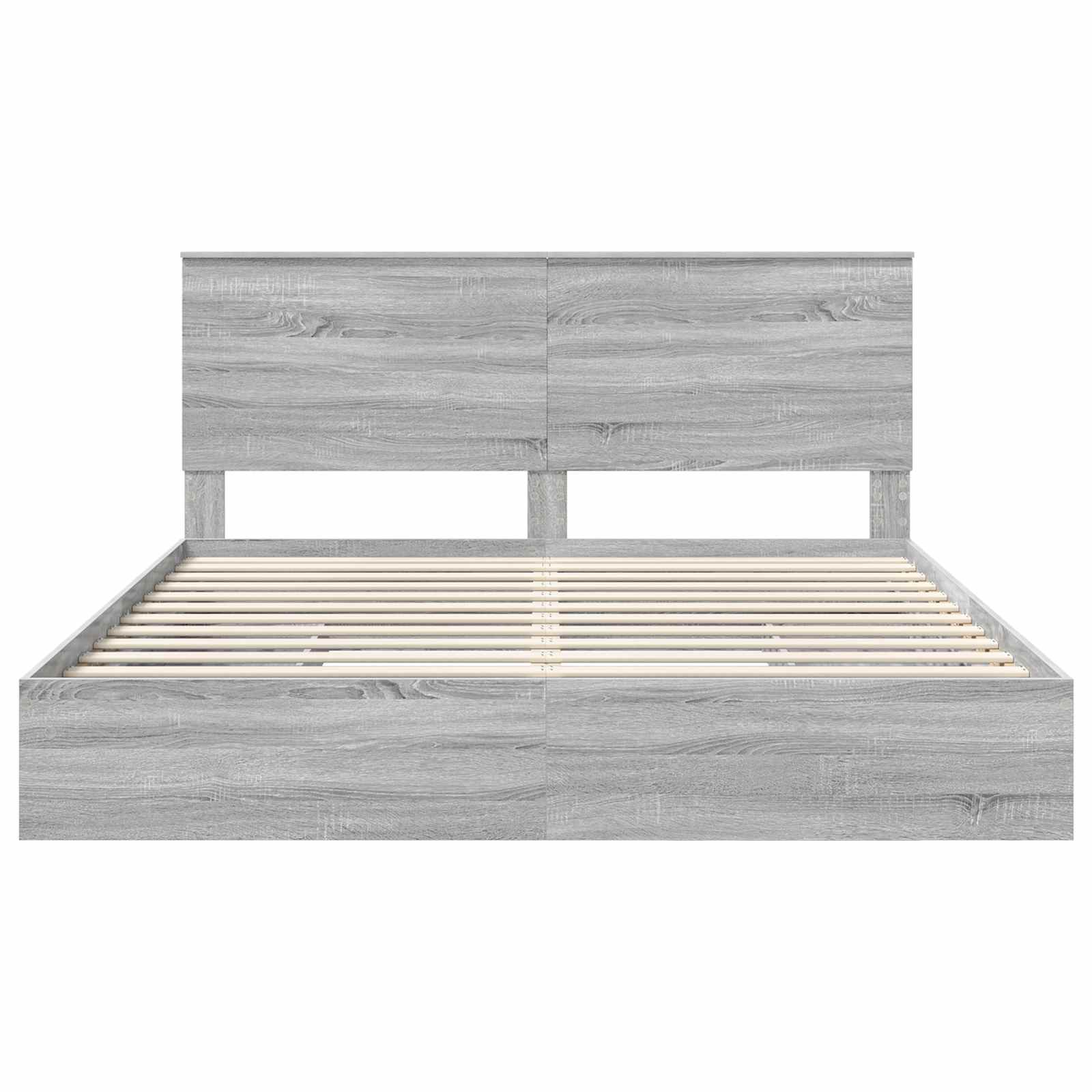Krevet s od storage Siva Sonoma 200 x 200 cm Konstruirano drvo