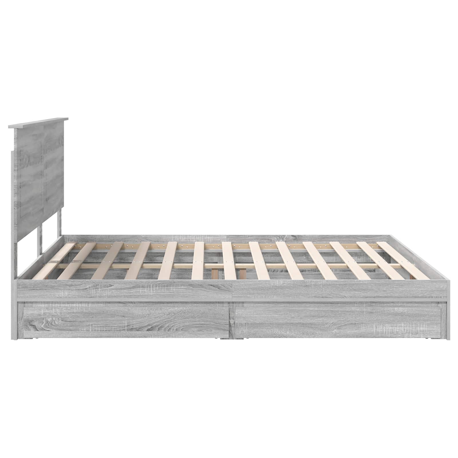 Krevet s od storage Siva Sonoma 200 x 200 cm Konstruirano drvo