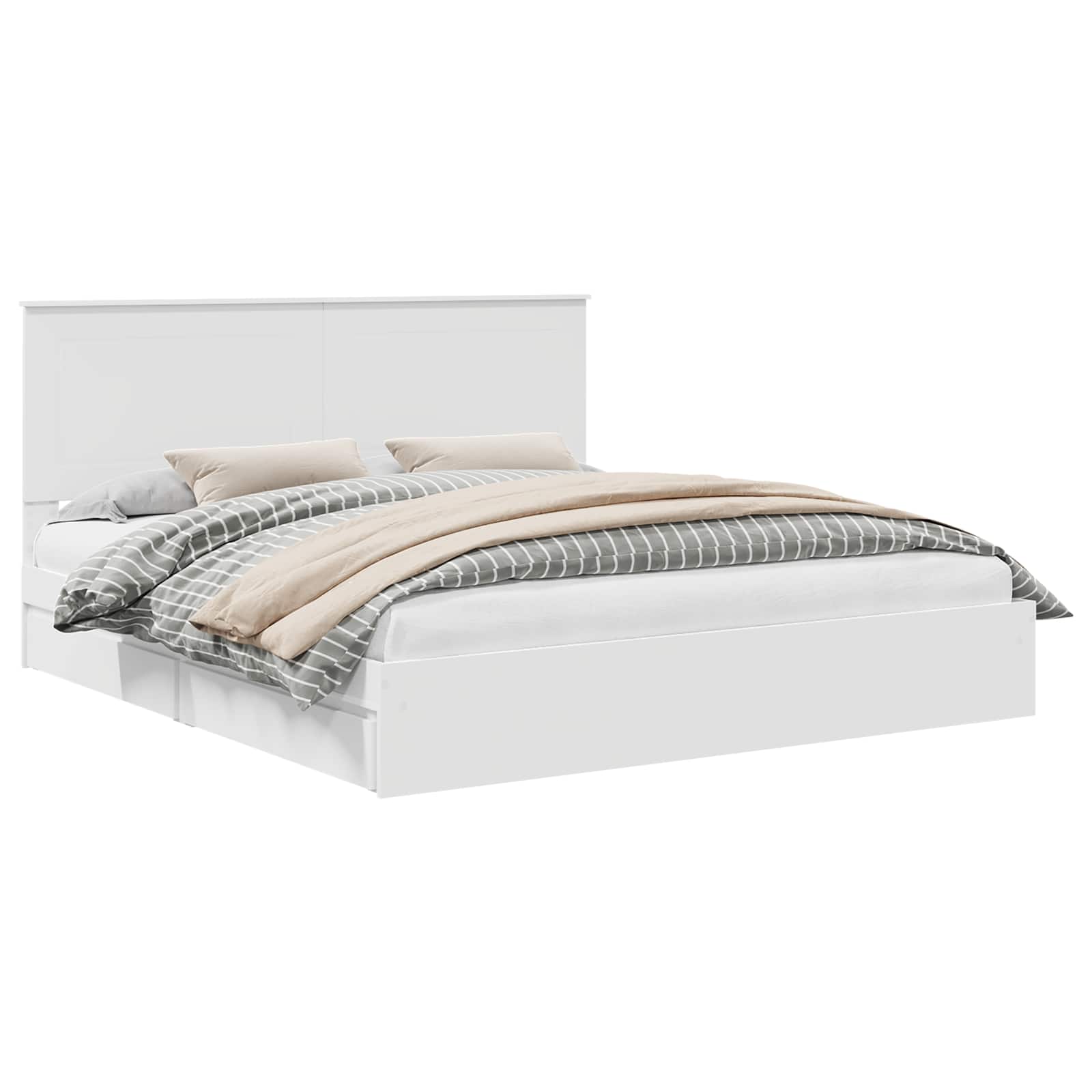 Krevet s od storage Bijelo 180 x 200 cm Konstruirano drvo
