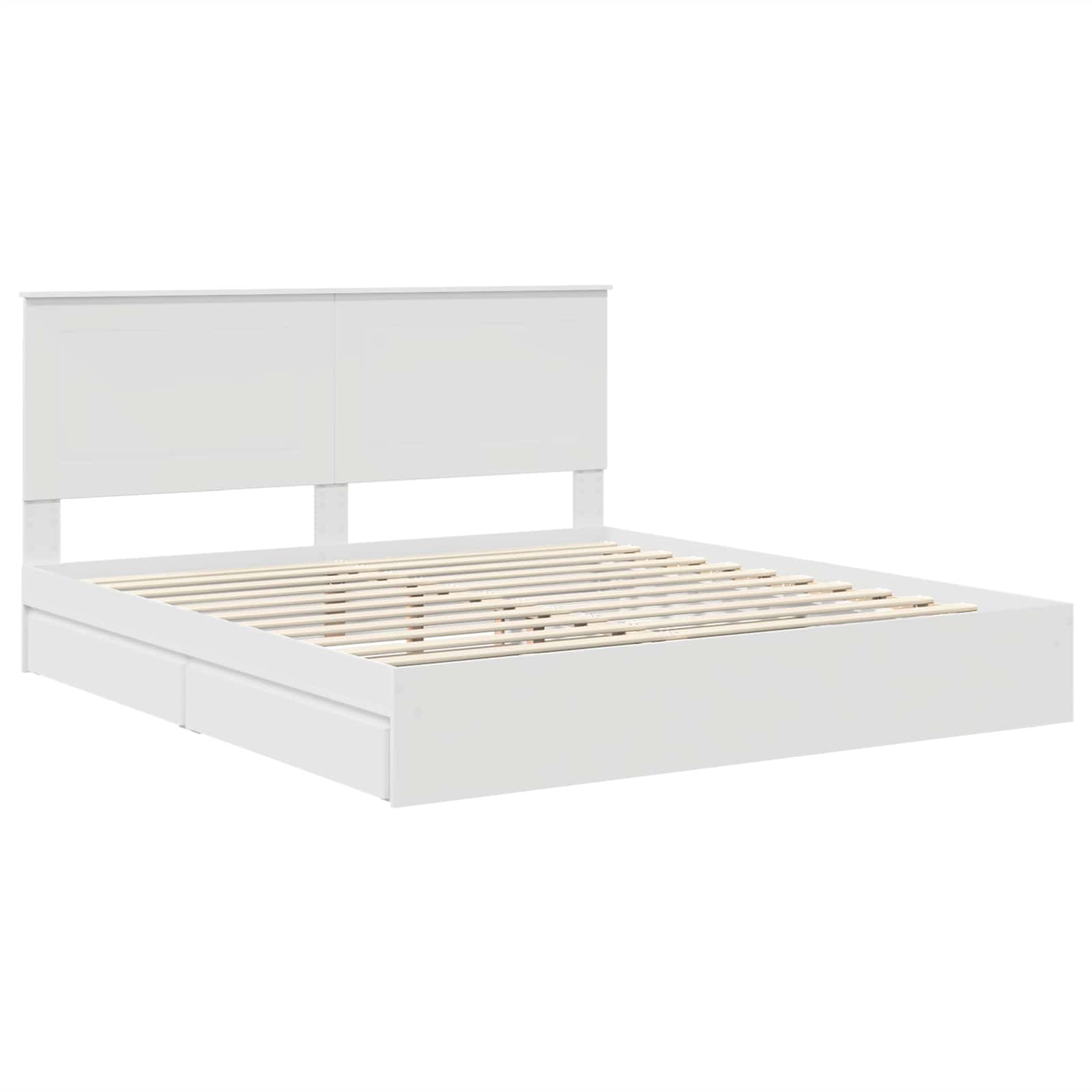Krevet s od storage Bijelo 180 x 200 cm Konstruirano drvo