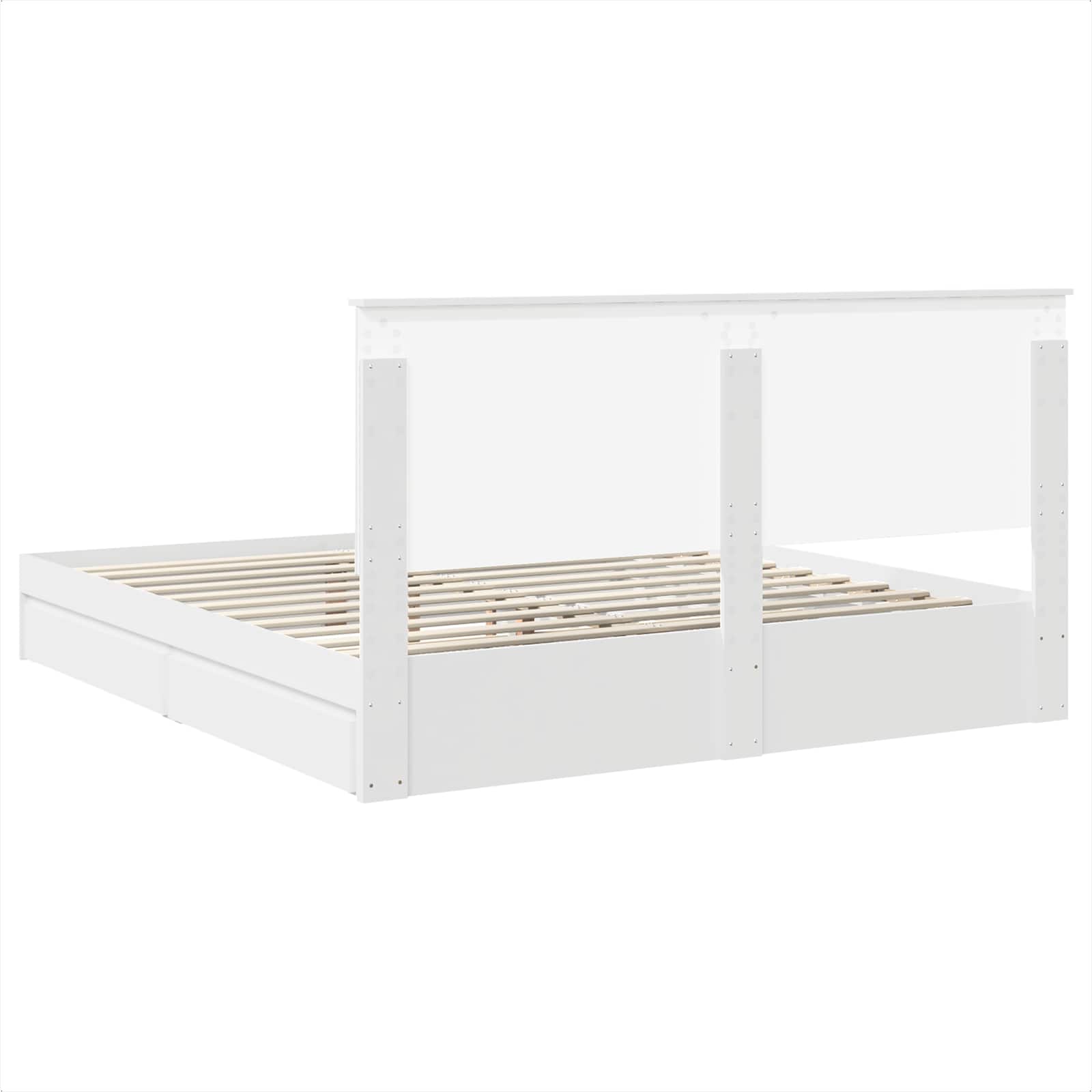 Krevet s od storage Bijelo 180 x 200 cm Konstruirano drvo