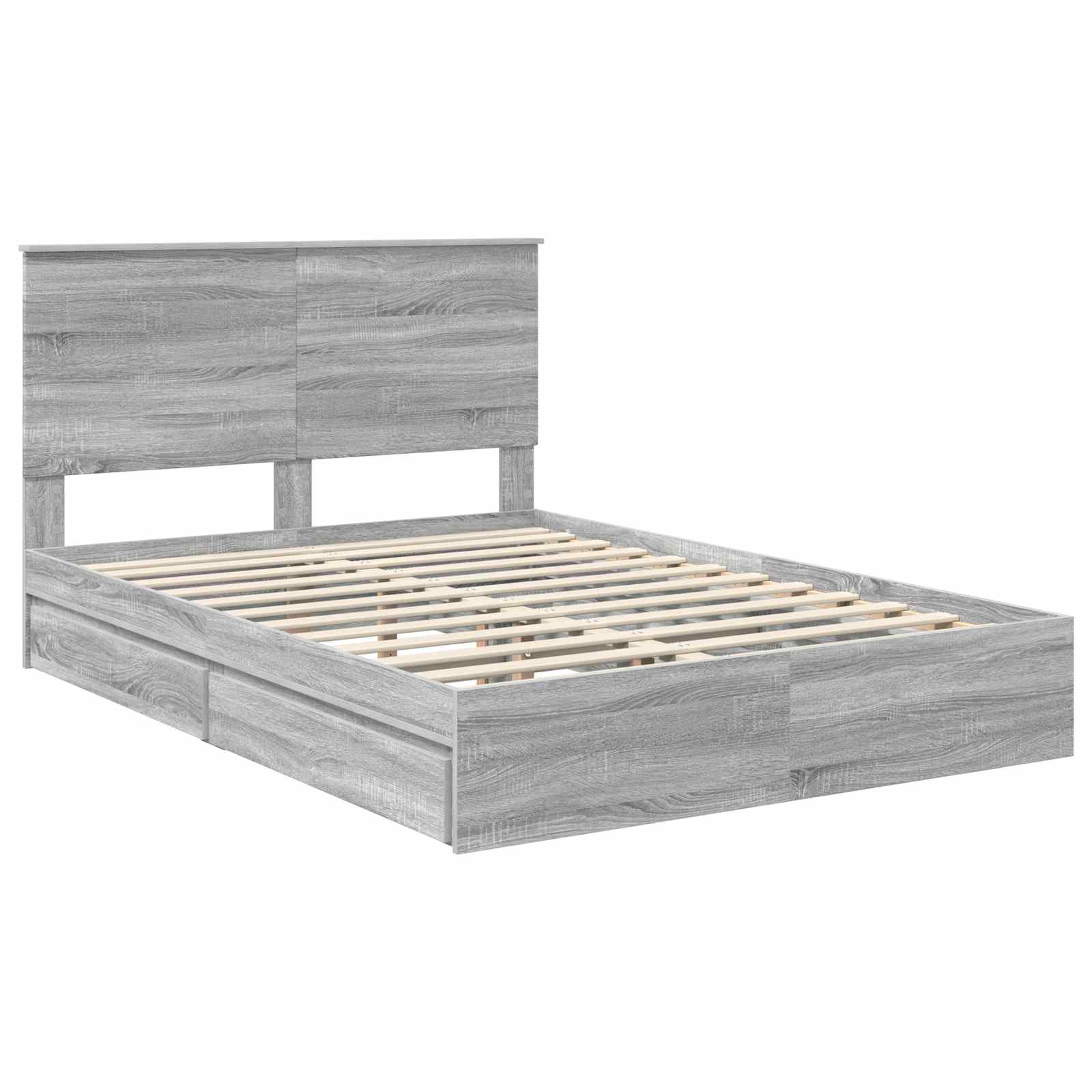 Krevet s od storage Siva Sonoma 160 x 200 cm Konstruirano drvo