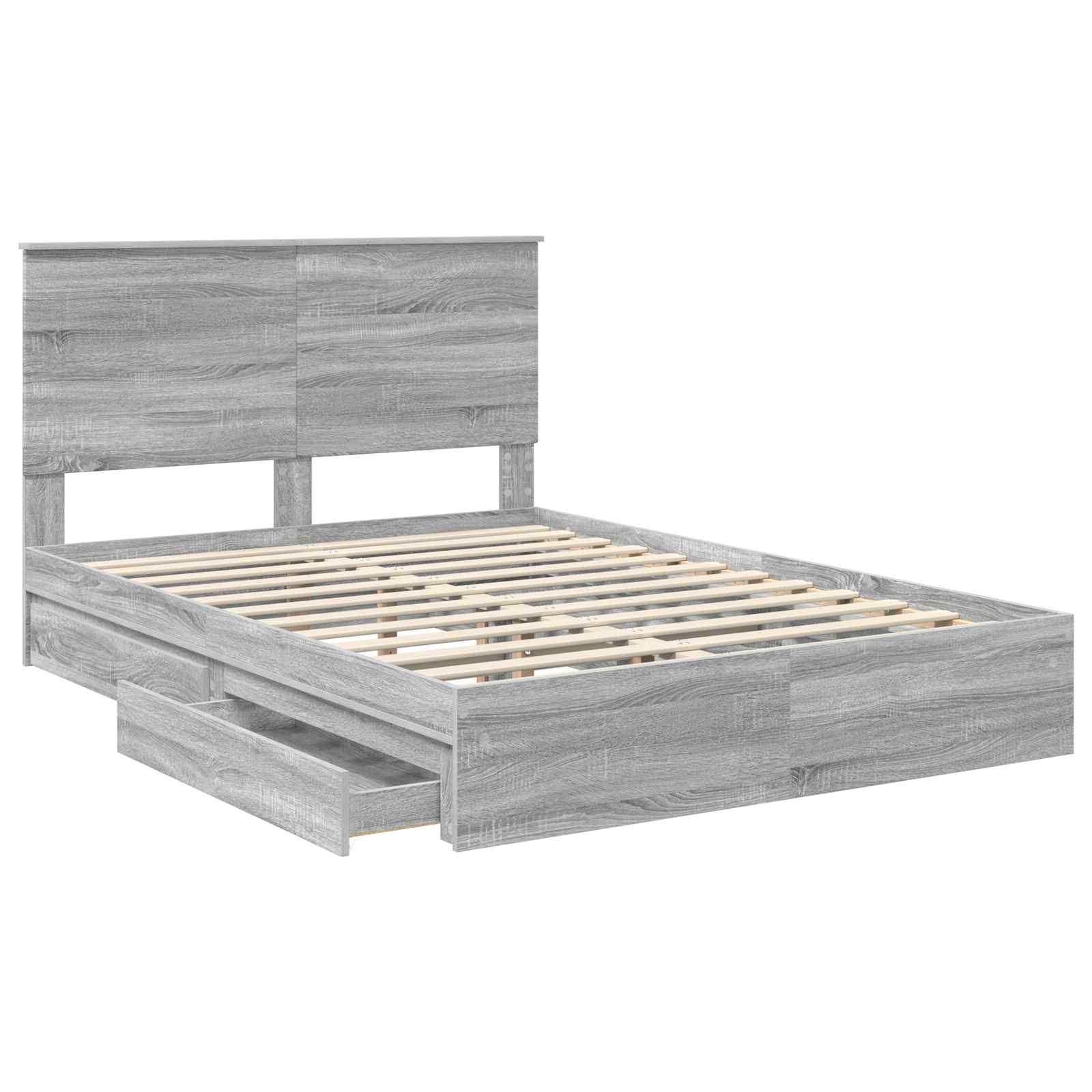 Krevet s od storage Siva Sonoma 160 x 200 cm Konstruirano drvo