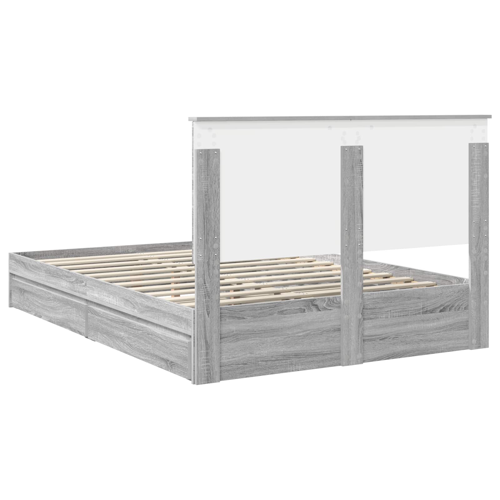 Krevet s od storage Siva Sonoma 160 x 200 cm Konstruirano drvo