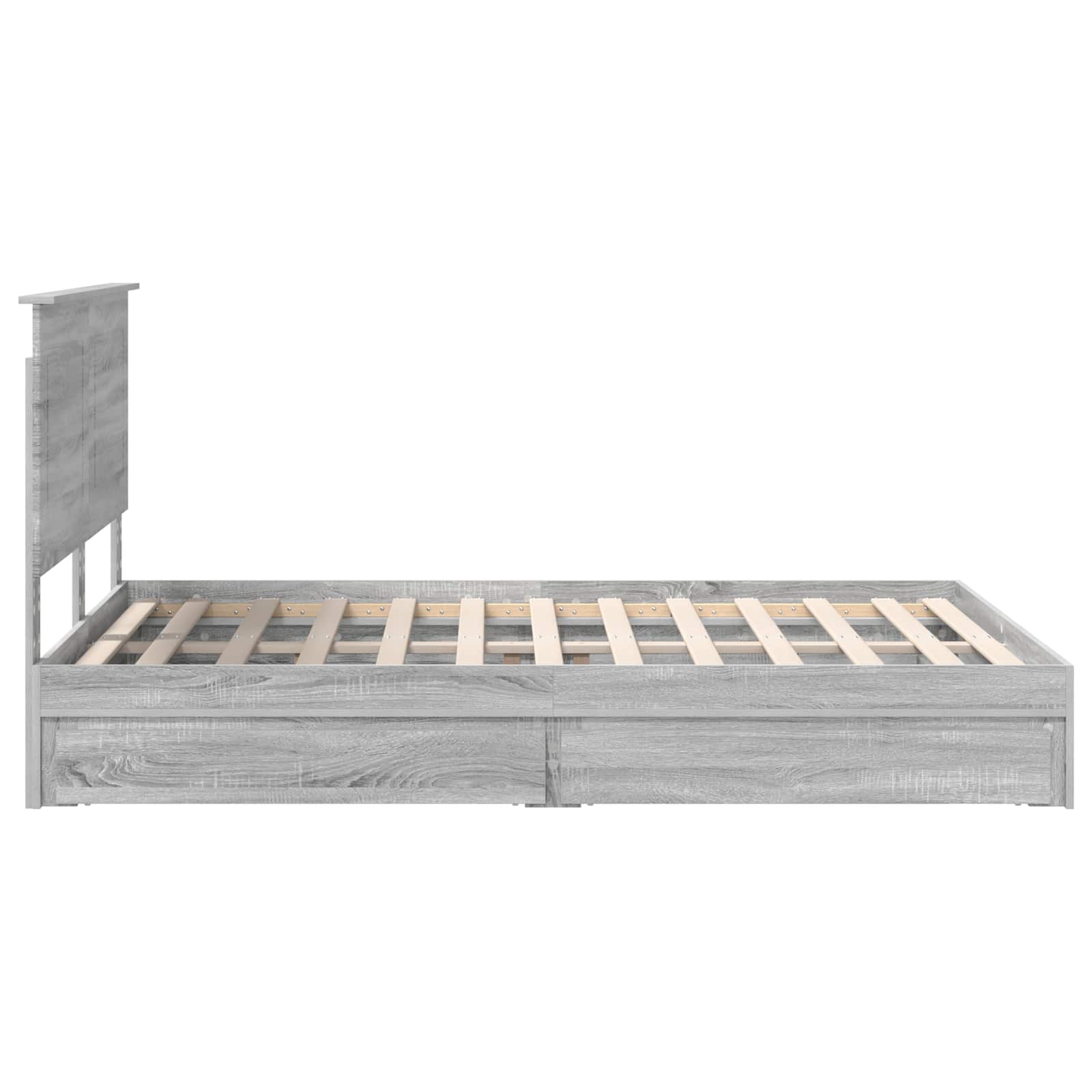 Krevet s od storage Siva Sonoma 160 x 200 cm Konstruirano drvo