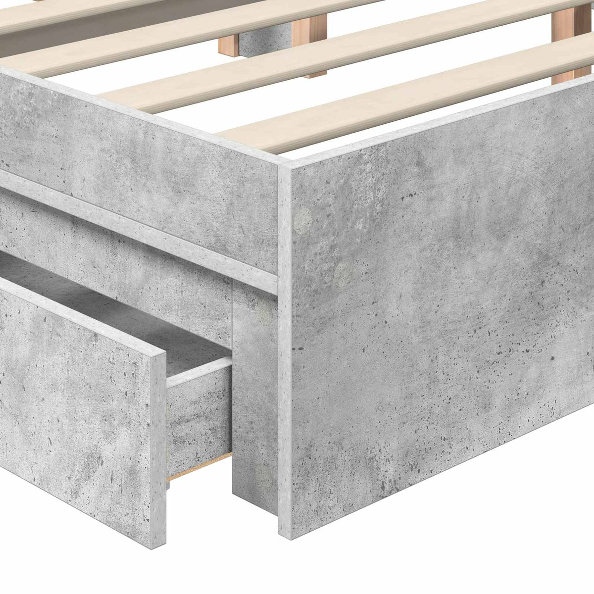 Krevet s od storage s uzglavljem Betonski sivi 150 x 200 cm