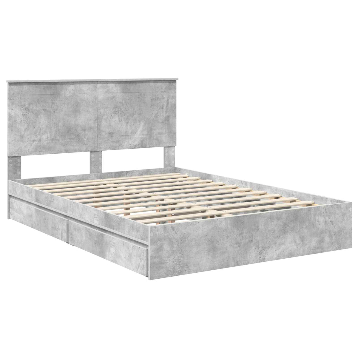 Krevet s od storage s uzglavljem Betonski sivi 150 x 200 cm