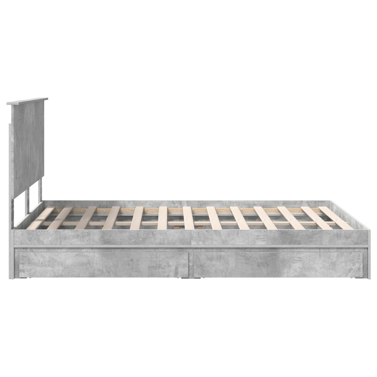 Krevet s od storage s uzglavljem Betonski sivi 150 x 200 cm