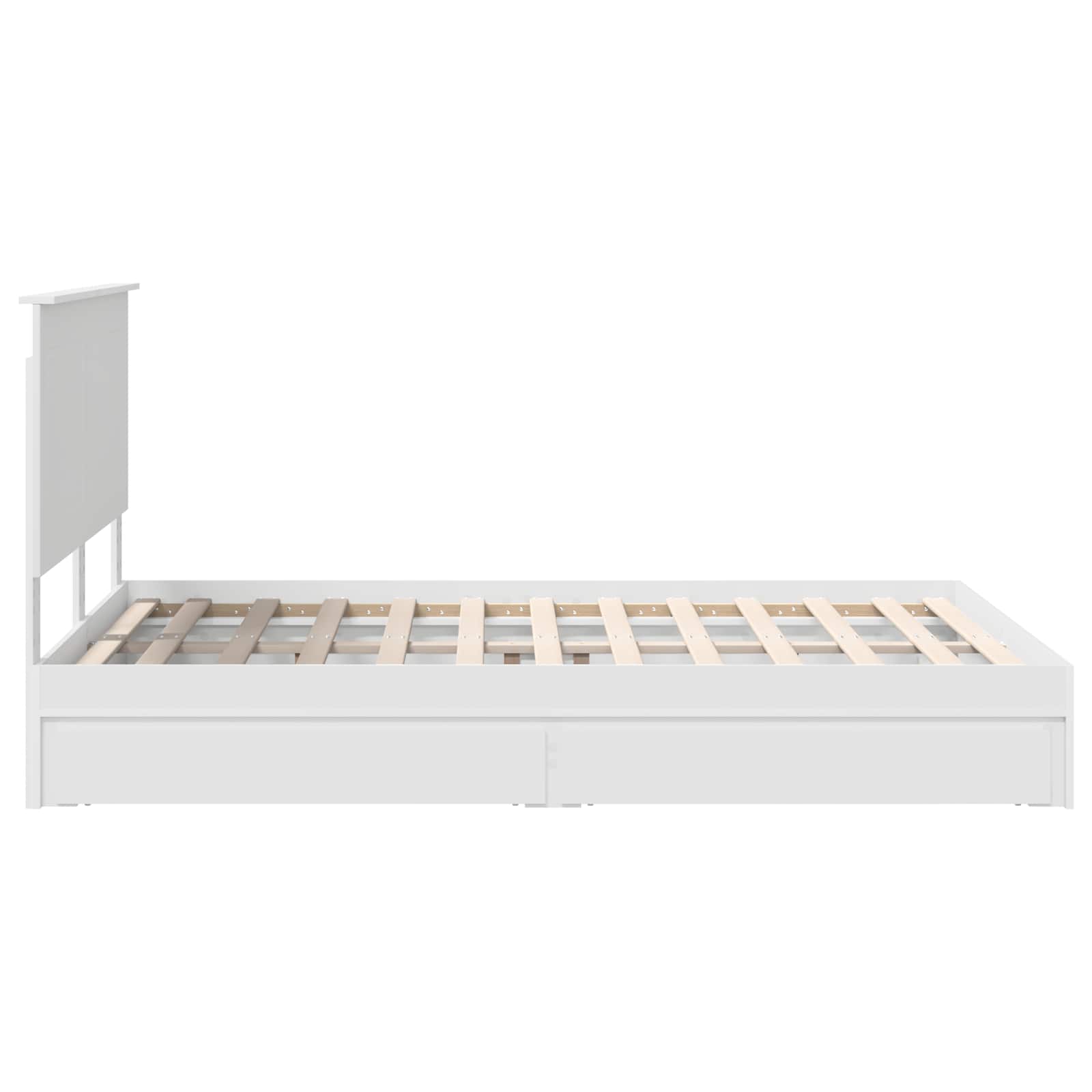 Krevet s od storage Bijelo 140 x 190 cm Konstruirano drvo