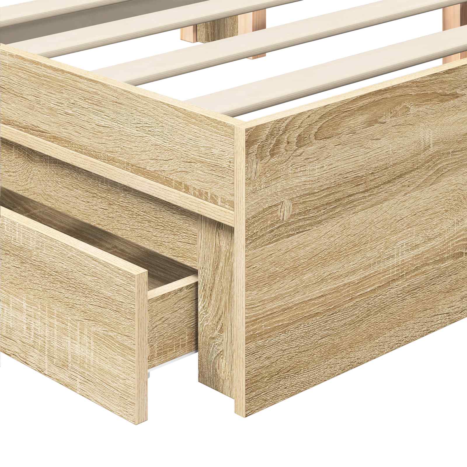 Krevet s od storage Sonoma hrast 140 x 190 cm Konstruirano drvo