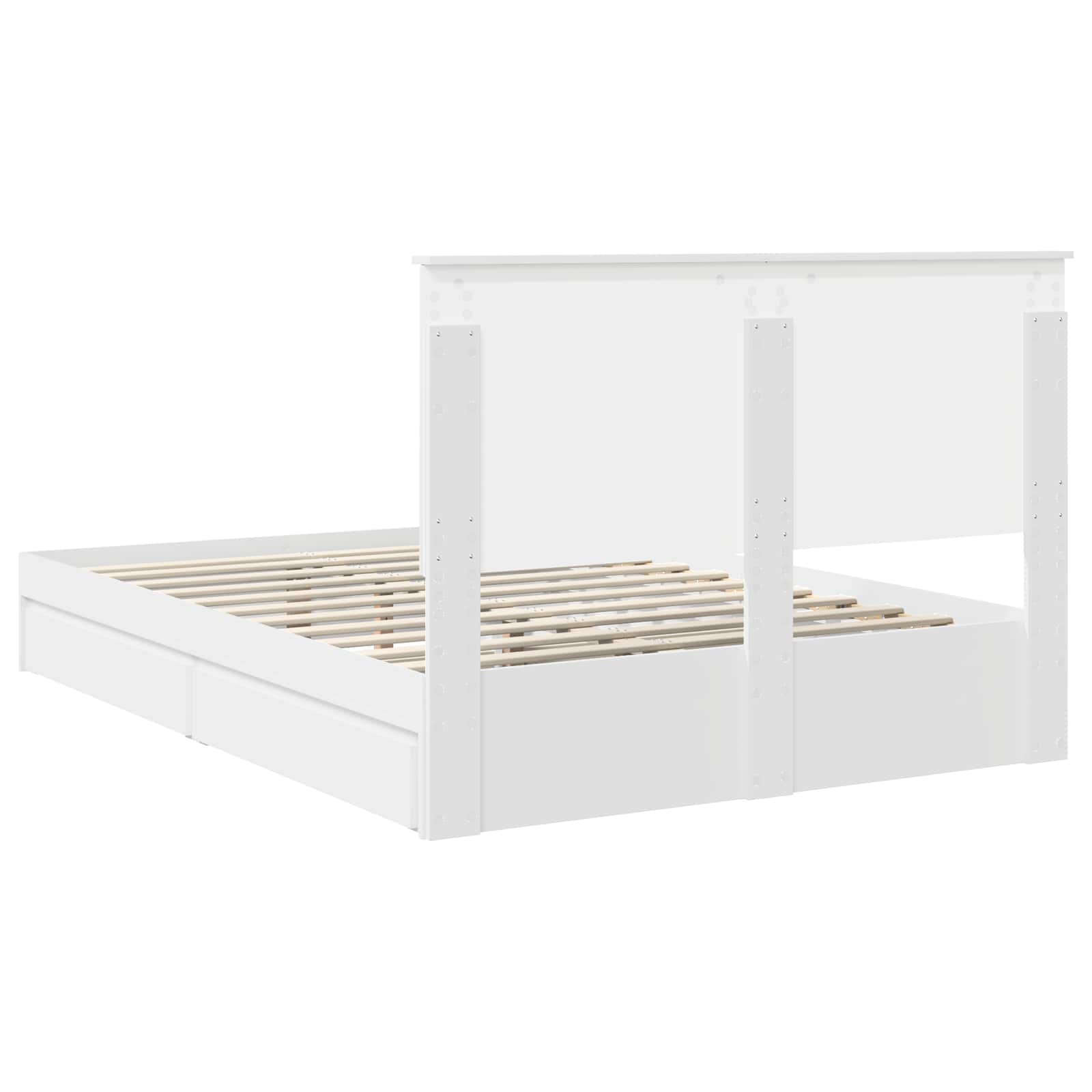 Krevet s od storage Bijelo 140 x 200 cm Konstruirano drvo