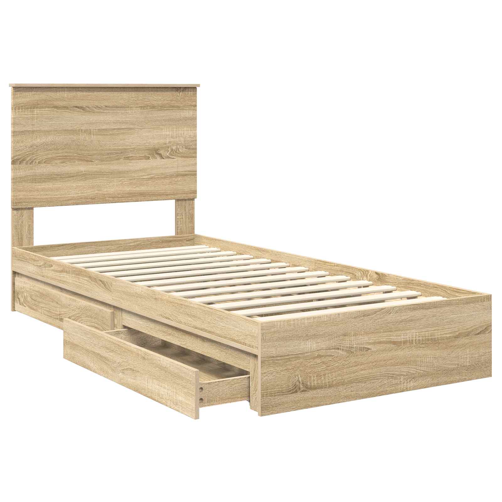 Krevet s od storage Sonoma hrast 100 x 200 cm Konstruirano drvo