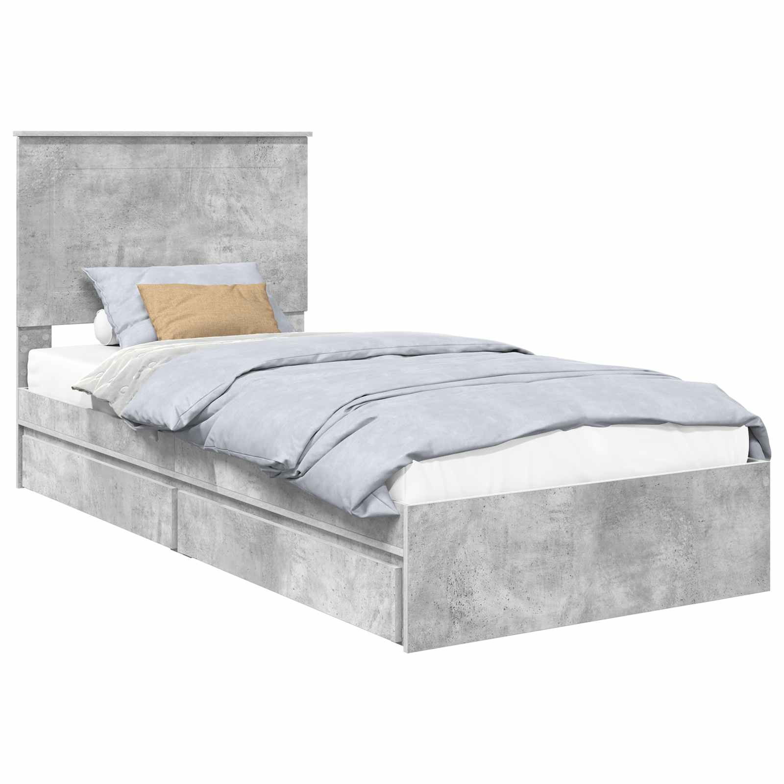 Krevet s od storage Betonski sivi 90 x 190 cm Konstruirano drvo