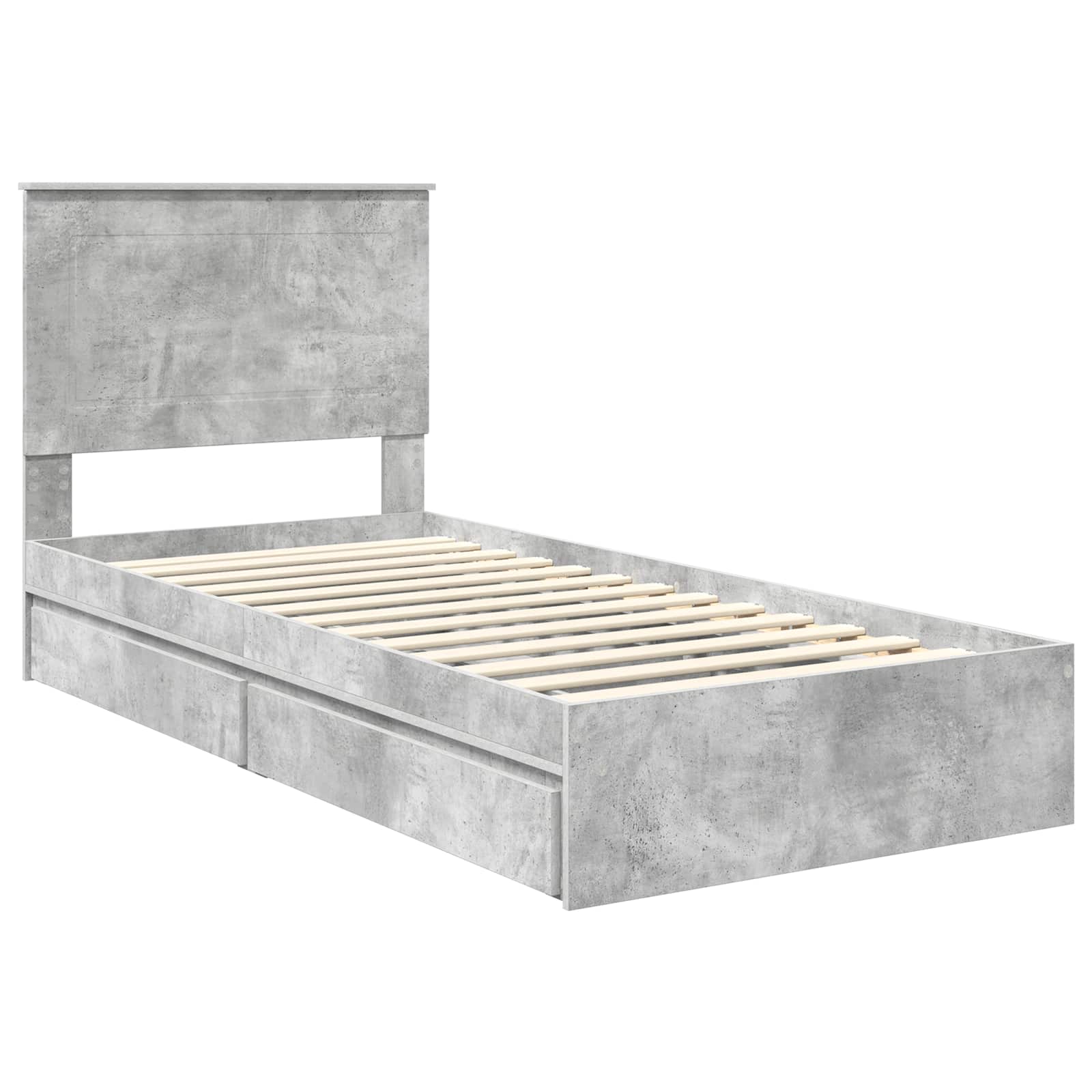 Krevet s od storage Betonski sivi 90 x 190 cm Konstruirano drvo