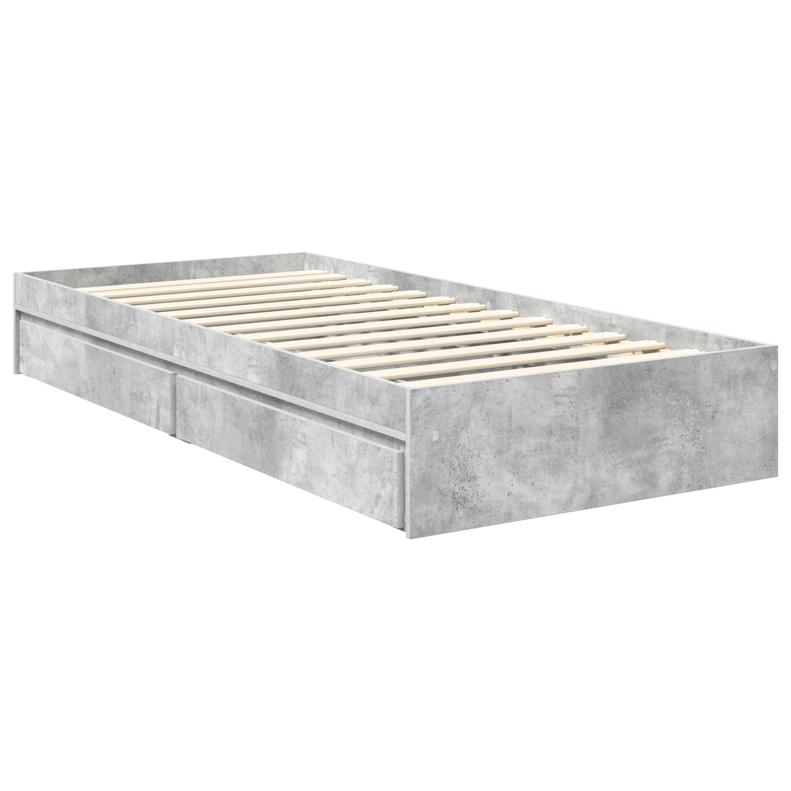 Krevet s od storage Betonski sivi 90 x 190 cm Konstruirano drvo