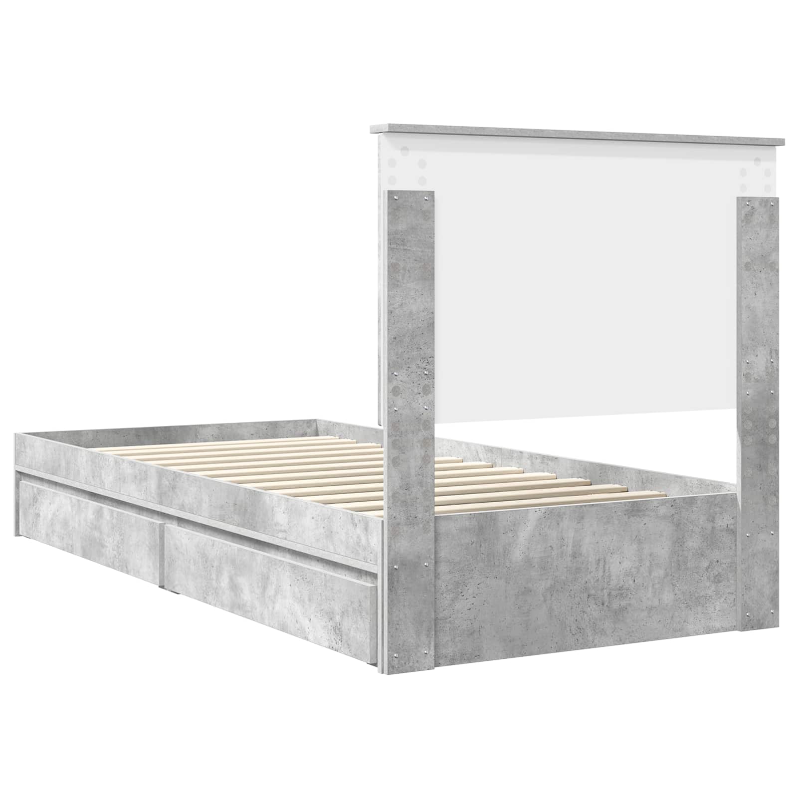 Krevet s od storage Betonski sivi 90 x 190 cm Konstruirano drvo