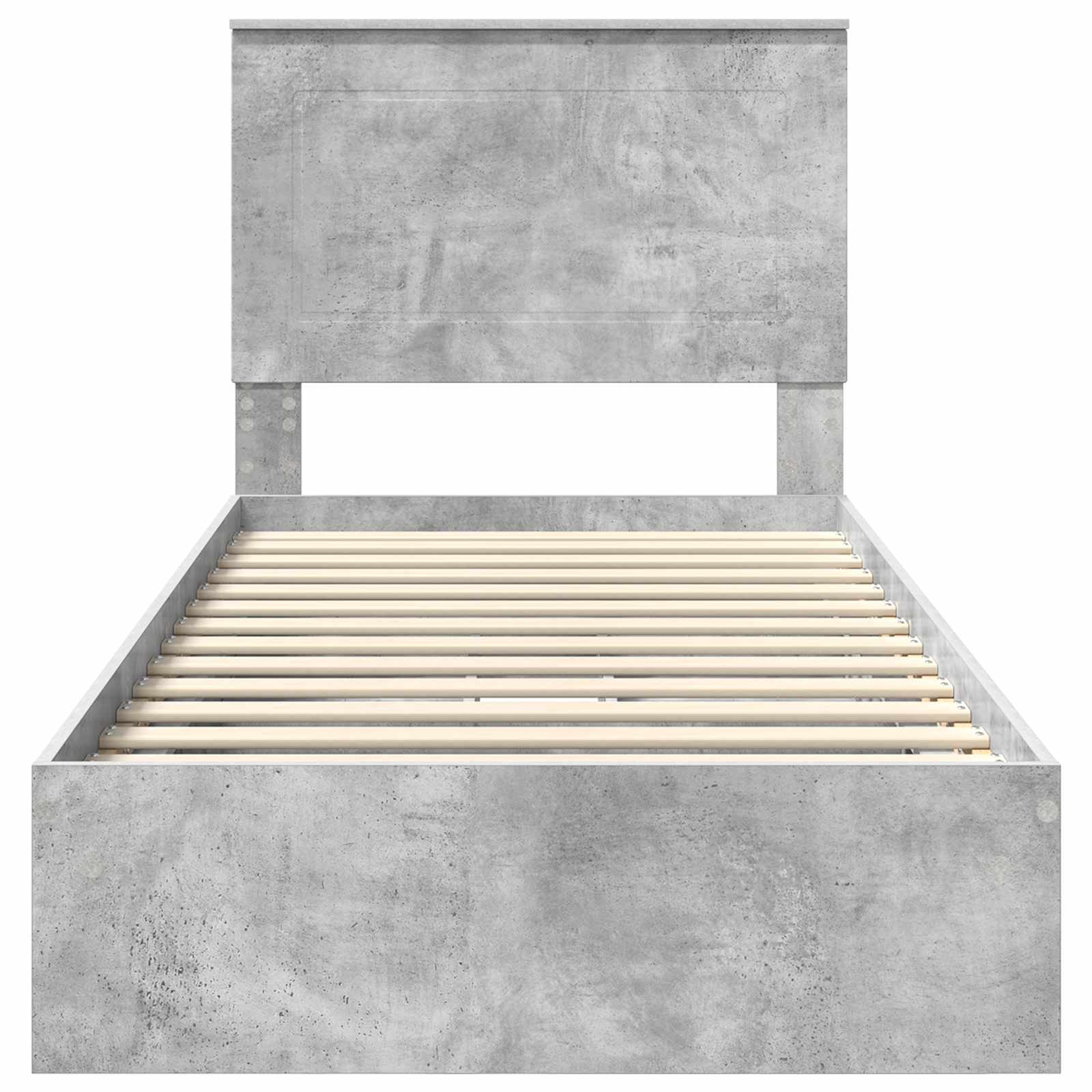 Krevet s od storage Betonski sivi 90 x 190 cm Konstruirano drvo